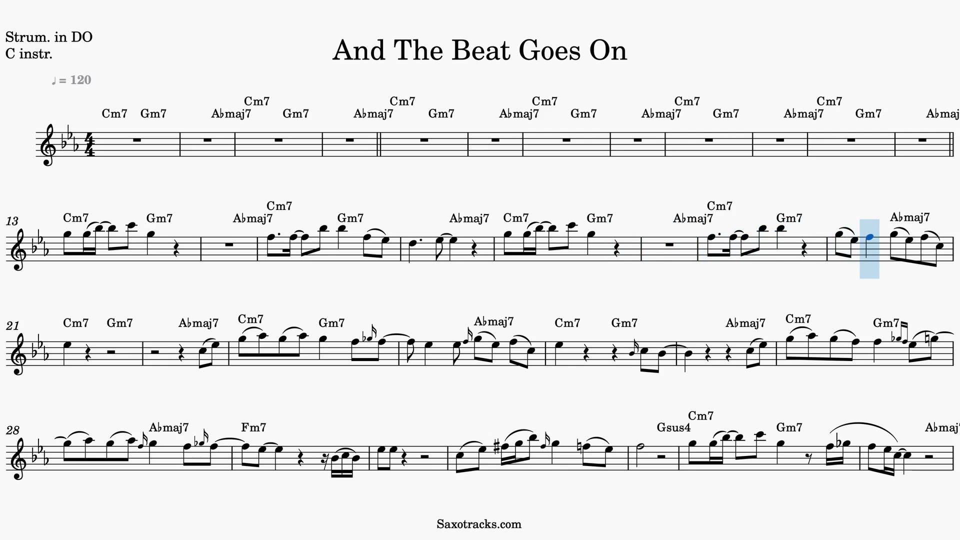 And the Beat Goes On — Video-Notenvorschau in C