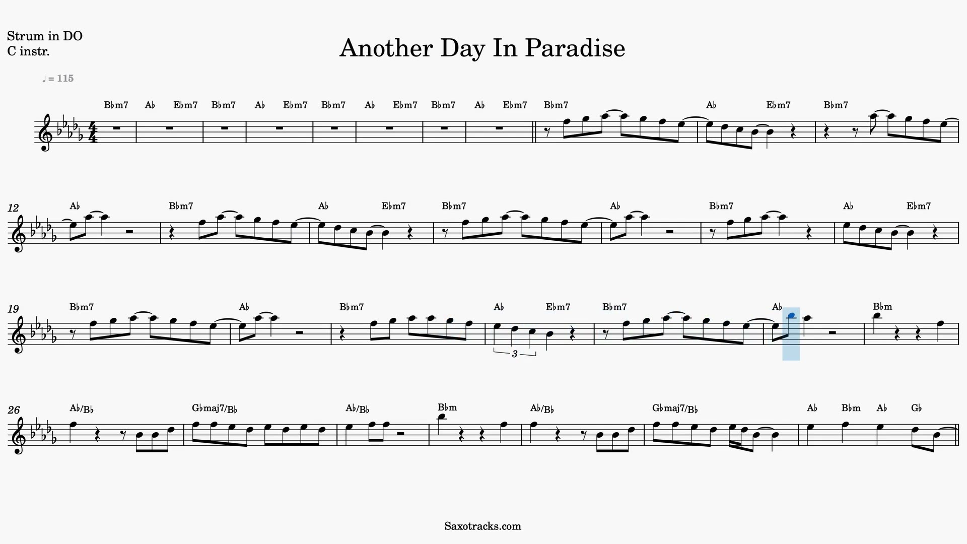 Another Day in Paradise — Aperçu vidéo de la partition en Ut