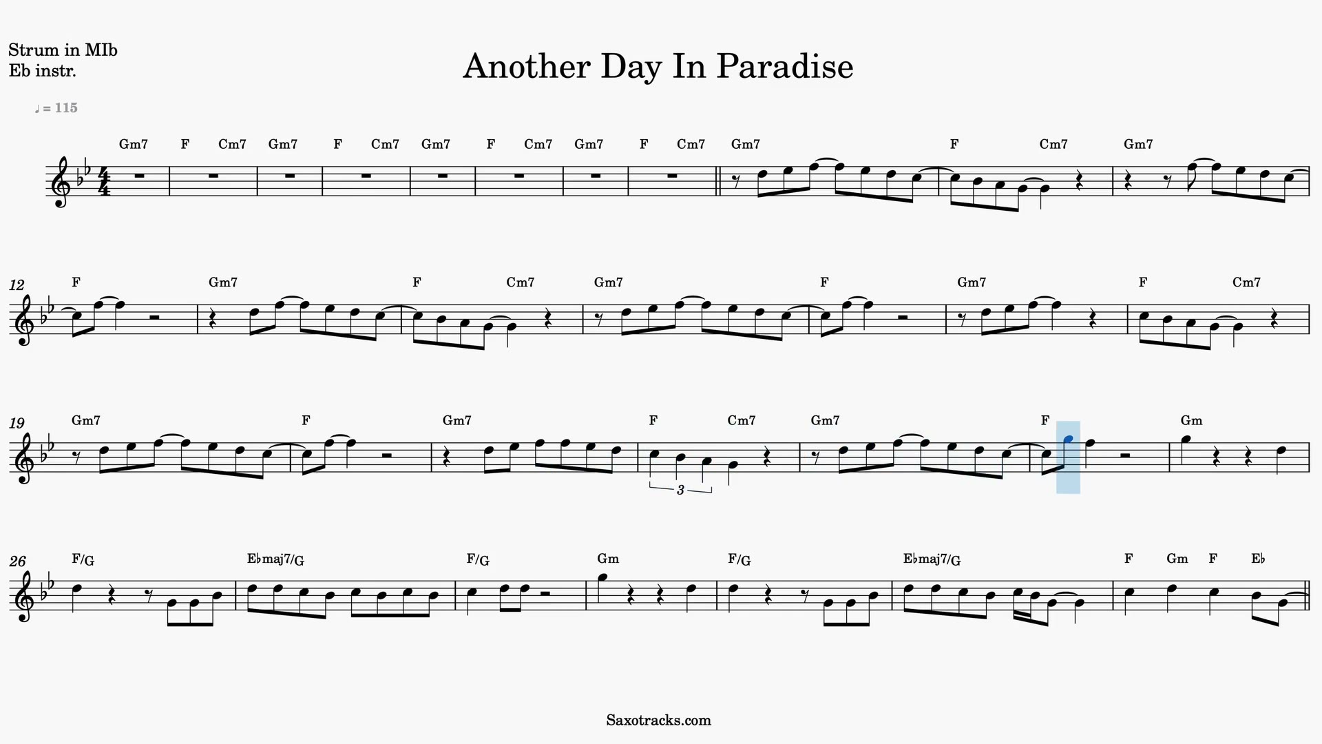 Another Day in Paradise — Aperçu vidéo de la partition en Mib