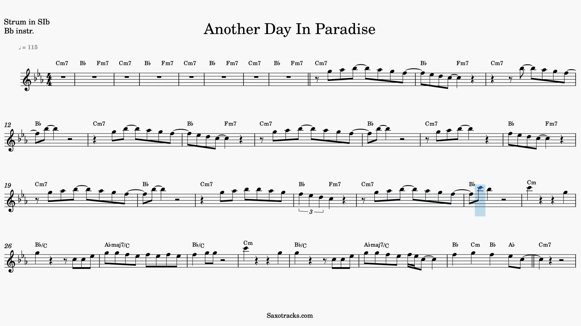 Another Day in Paradise — Aperçu vidéo de la partition en Sib