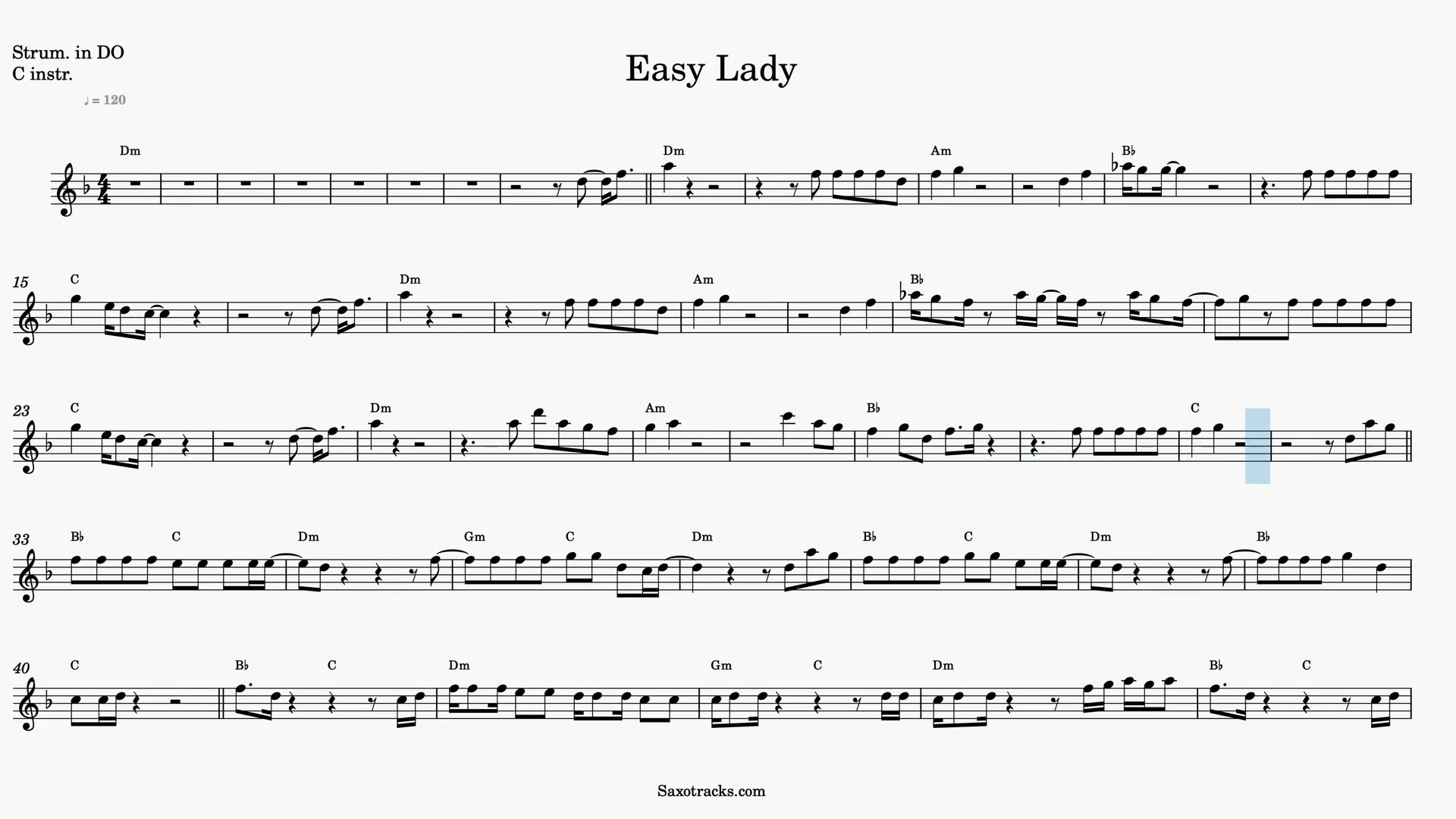 Easy Lady — Video-Notenvorschau in C
