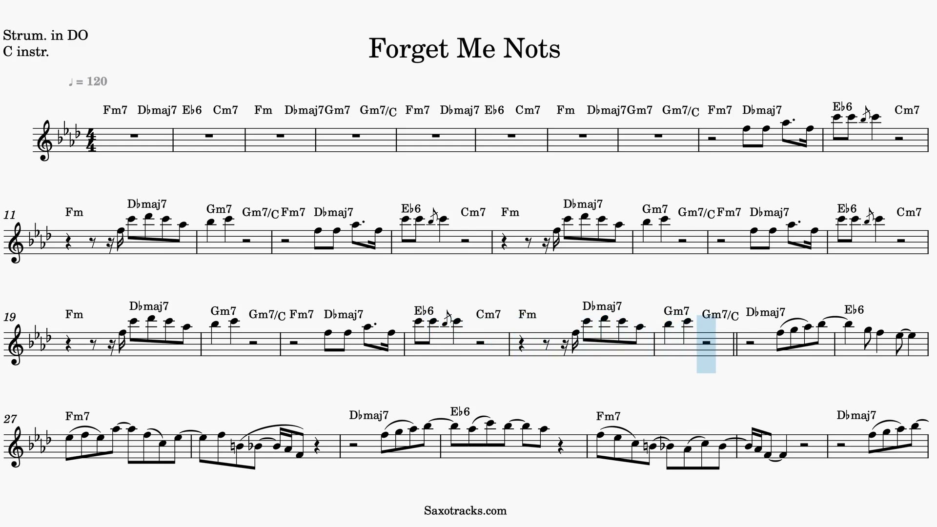 Forget Me Nots — Video-Notenvorschau in C