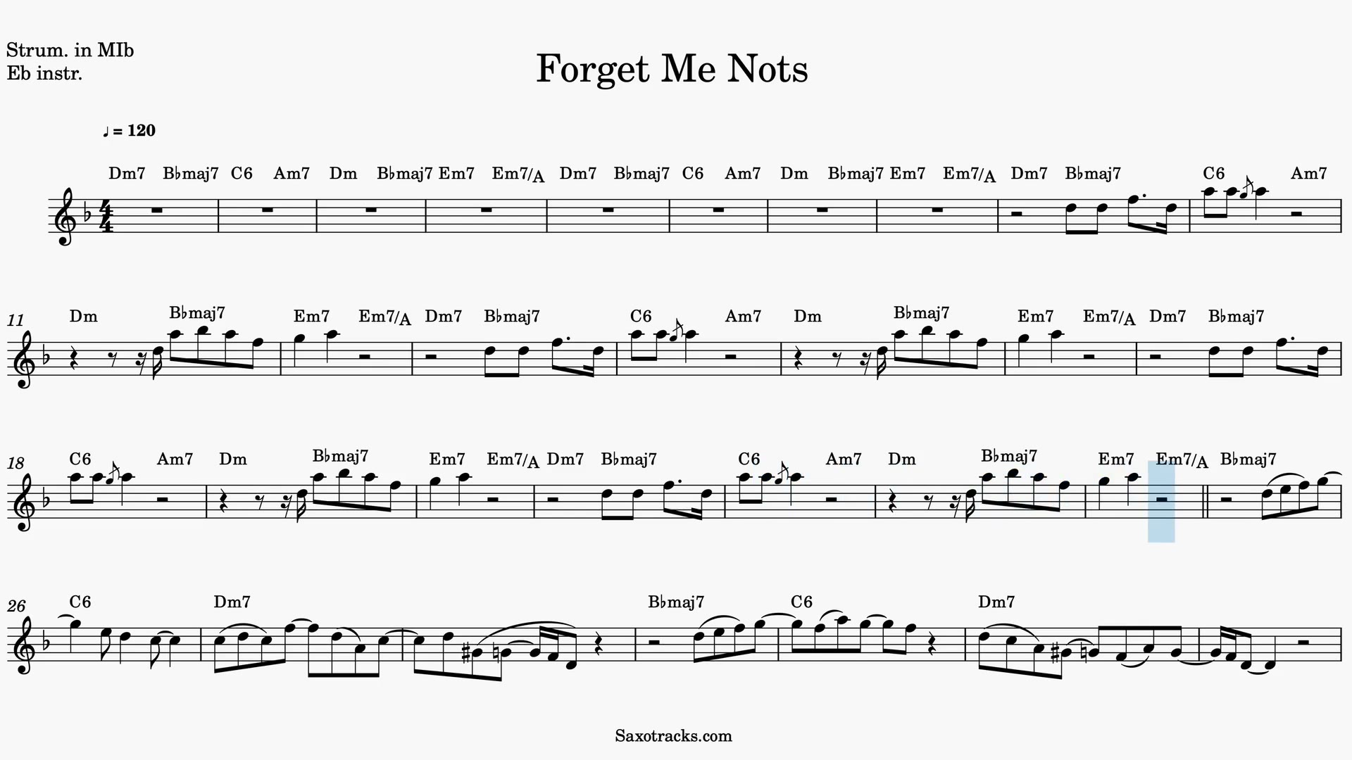 Forget Me Nots — Video-Notenvorschau in Es