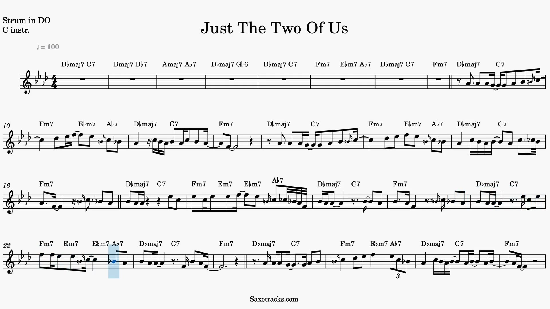Just the Two of Us — Vista previa del video de partitura en Do