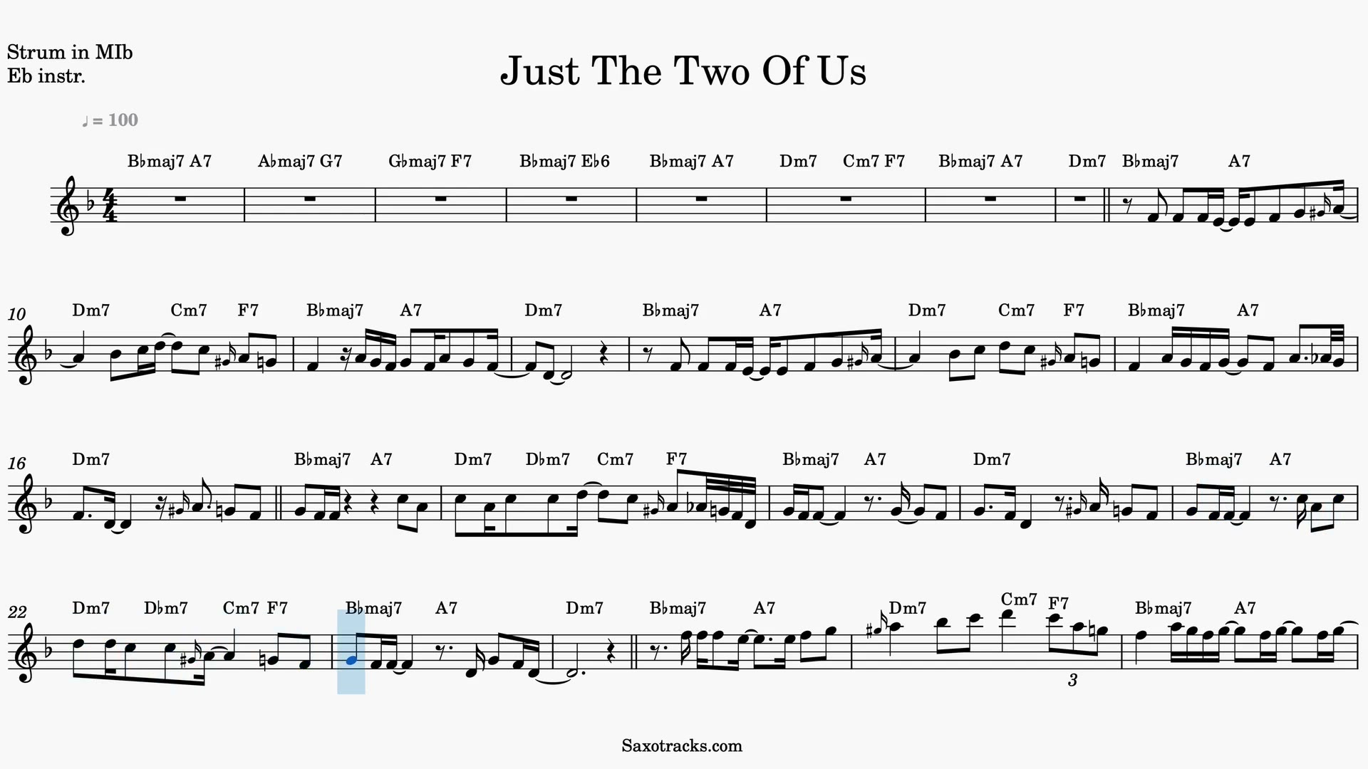 Just the Two of Us — Vista previa del video de partitura en Mib