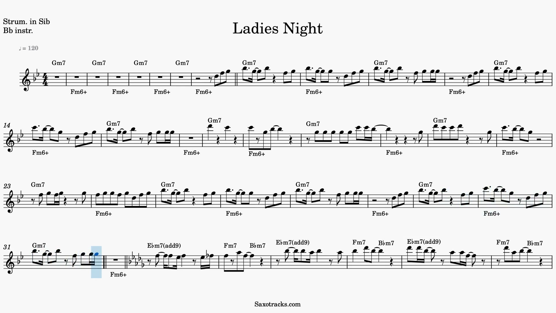 Ladies' Night — Anteprima video spartito in Sib