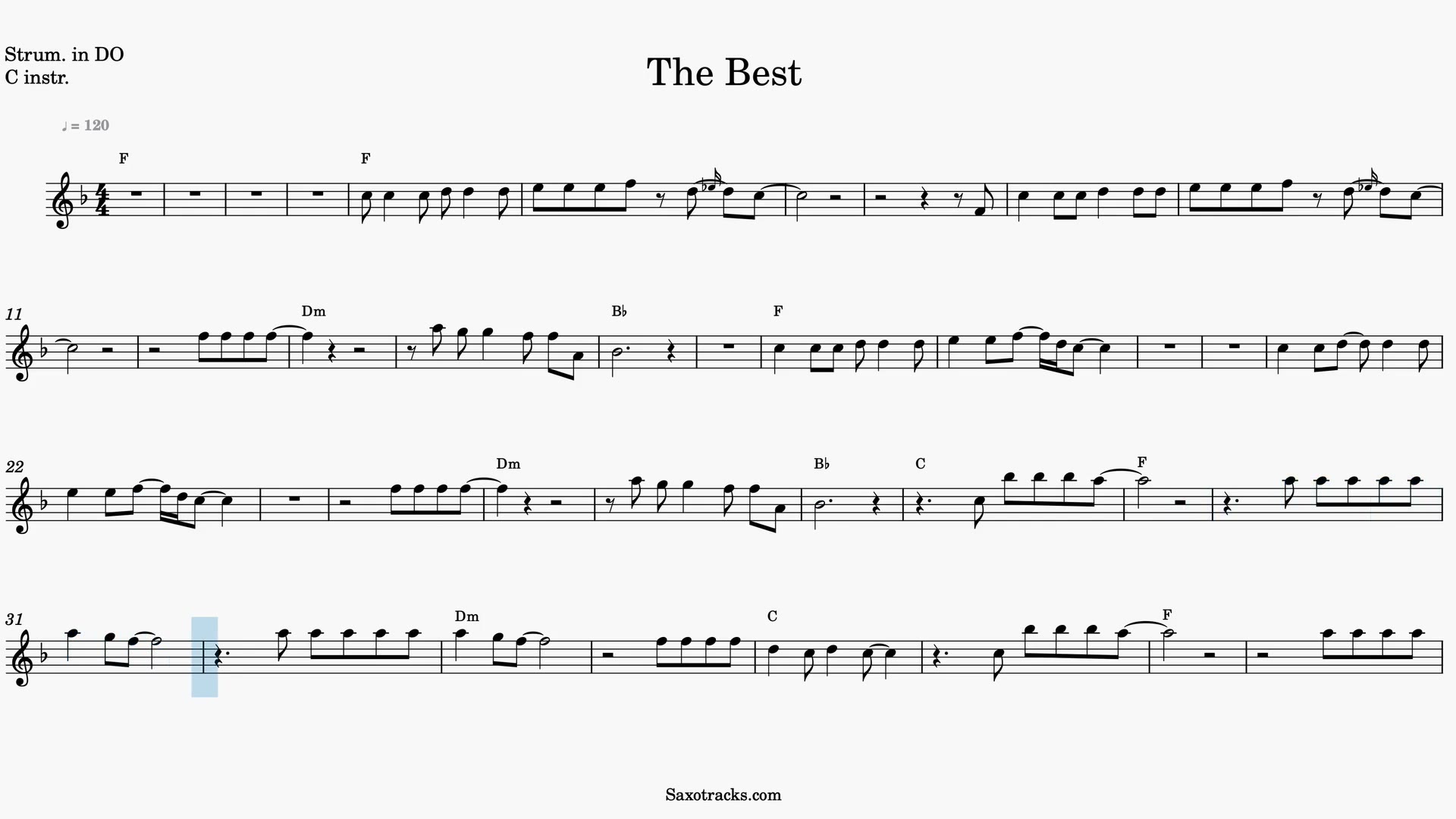 The Best — Anteprima video spartito in Do