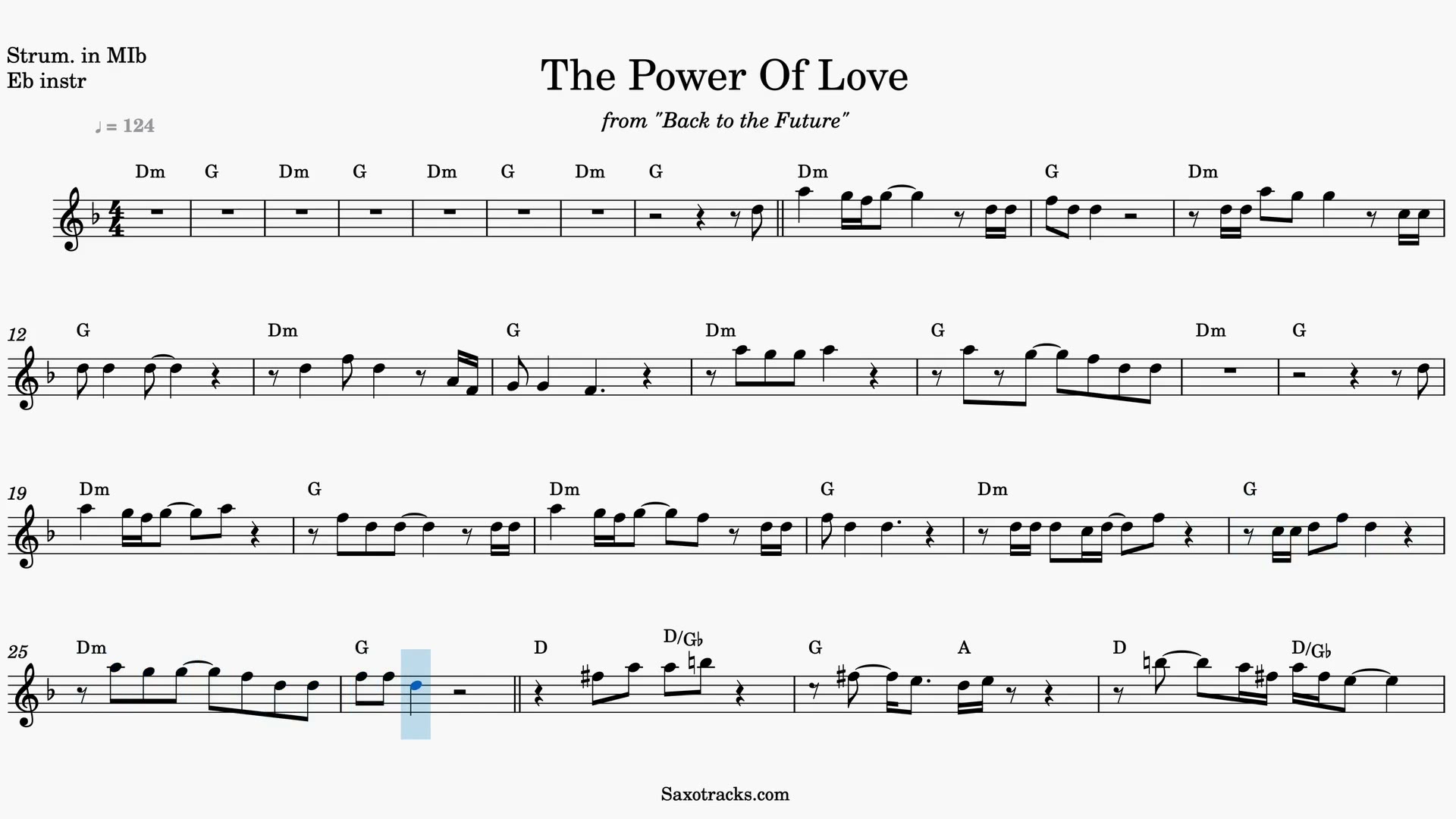 The Power of Love — Anteprima video spartito in Mib