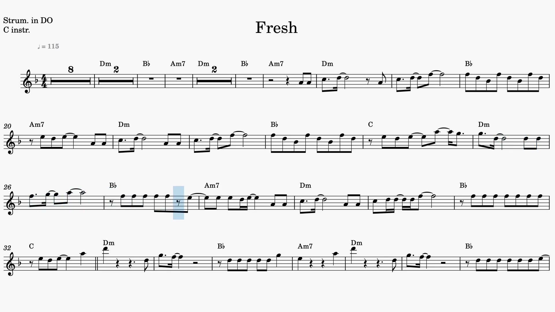 Fresh — Video-Notenvorschau in C