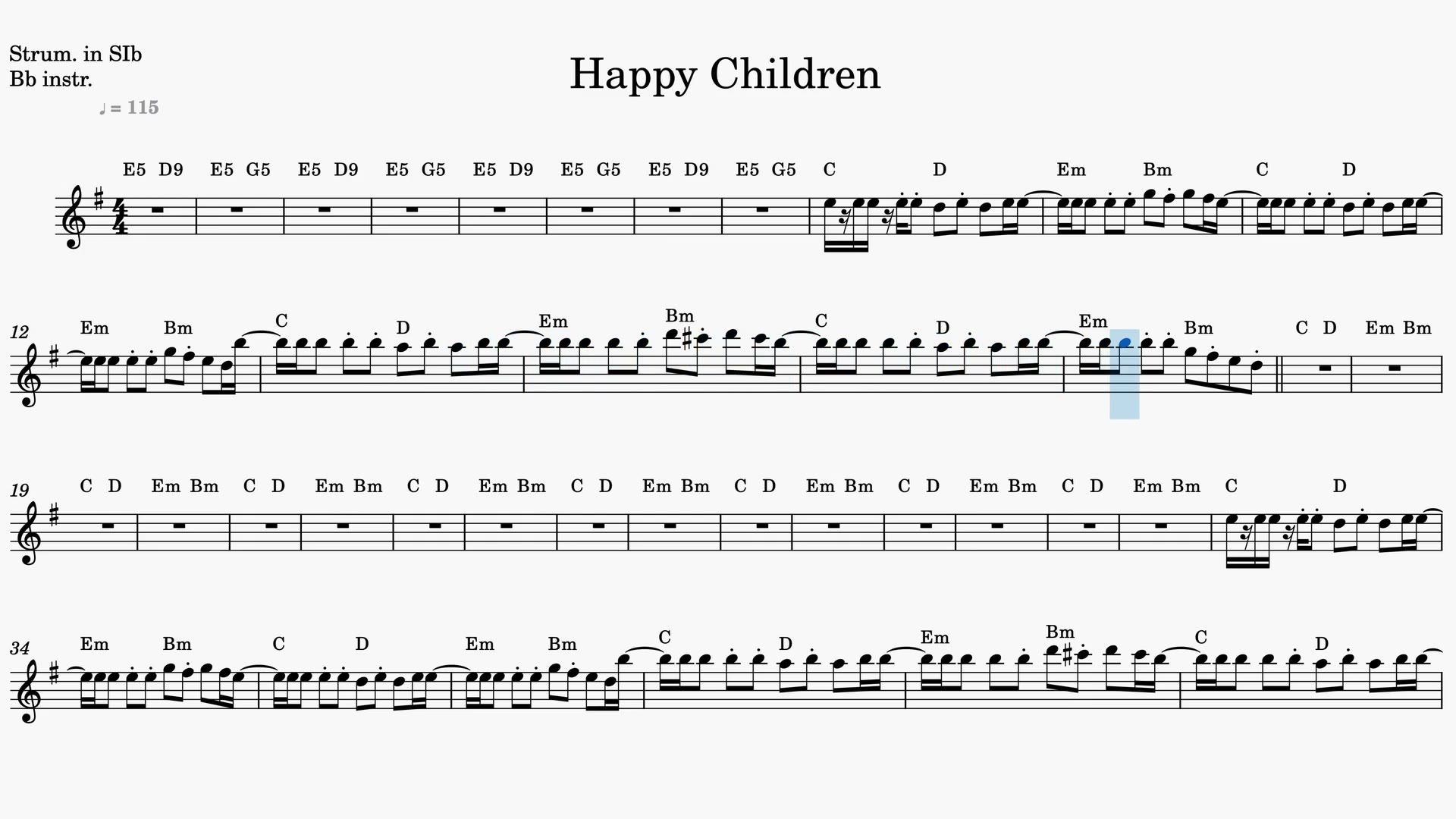 Happy Children — Anteprima video spartito in Sib