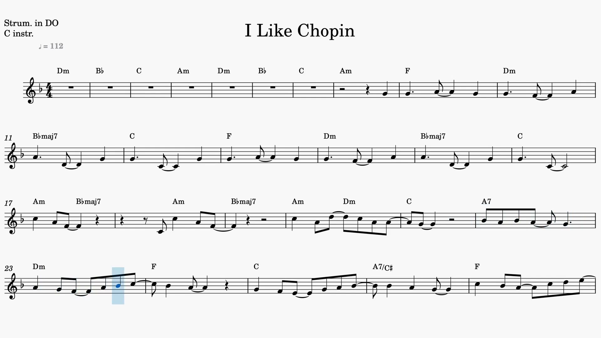 I Like Chopin — Video-Notenvorschau in C