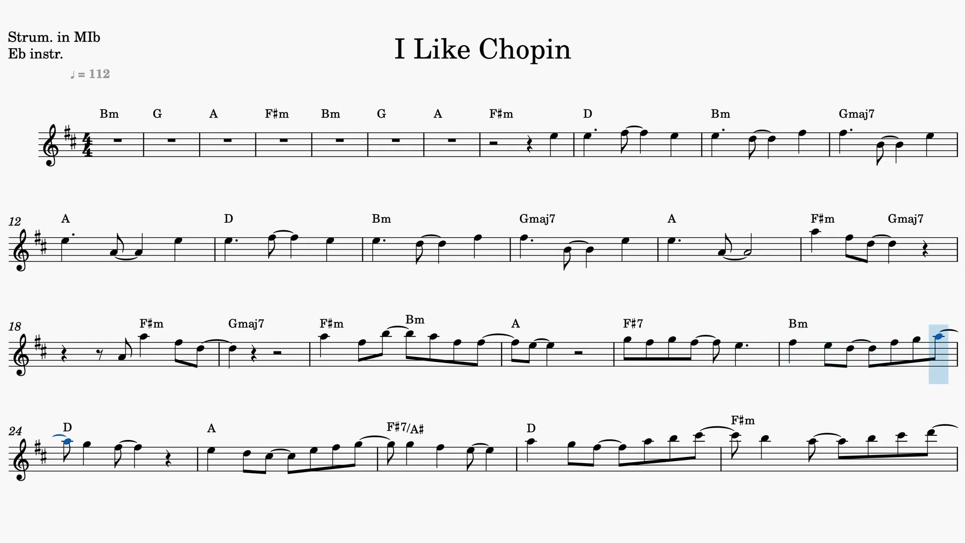 I Like Chopin — Video-Notenvorschau in Es