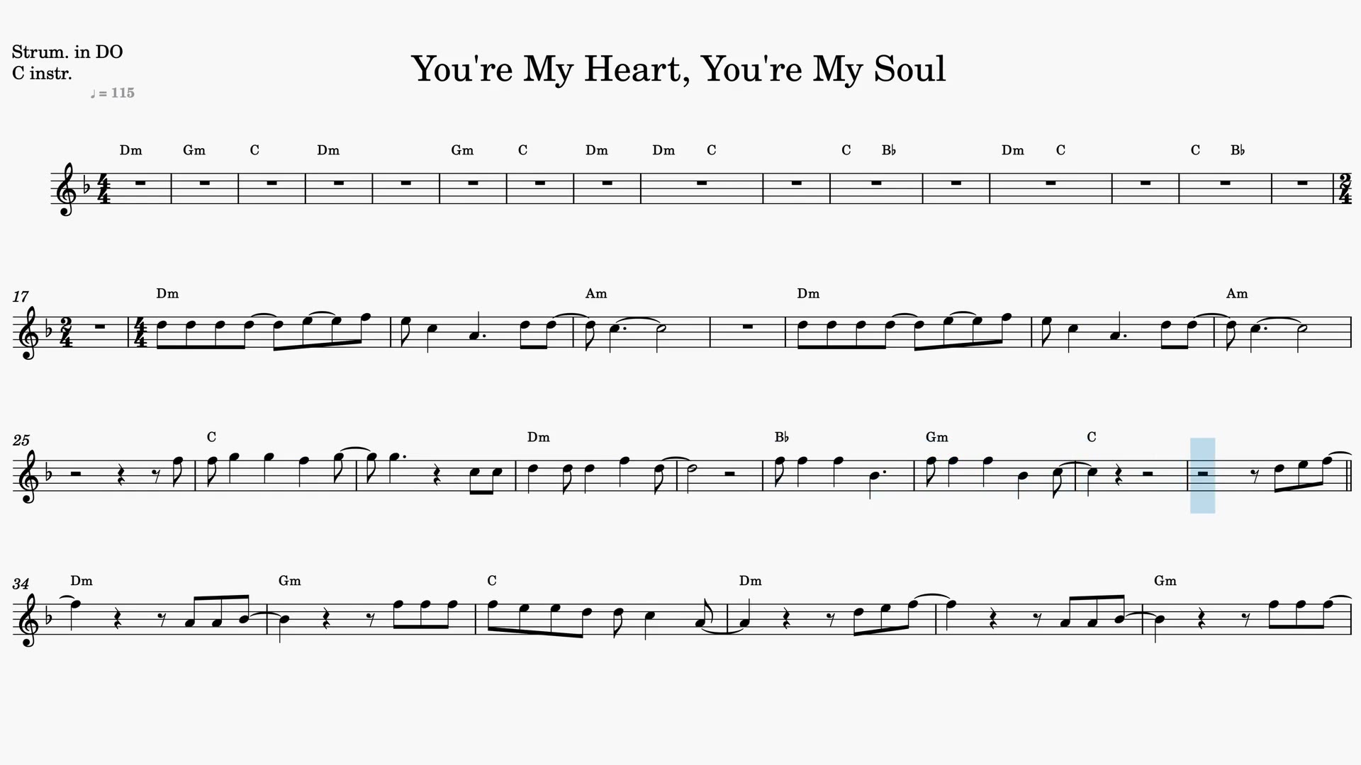 You're My Heart, You're My Soul — Anteprima video spartito in Do
