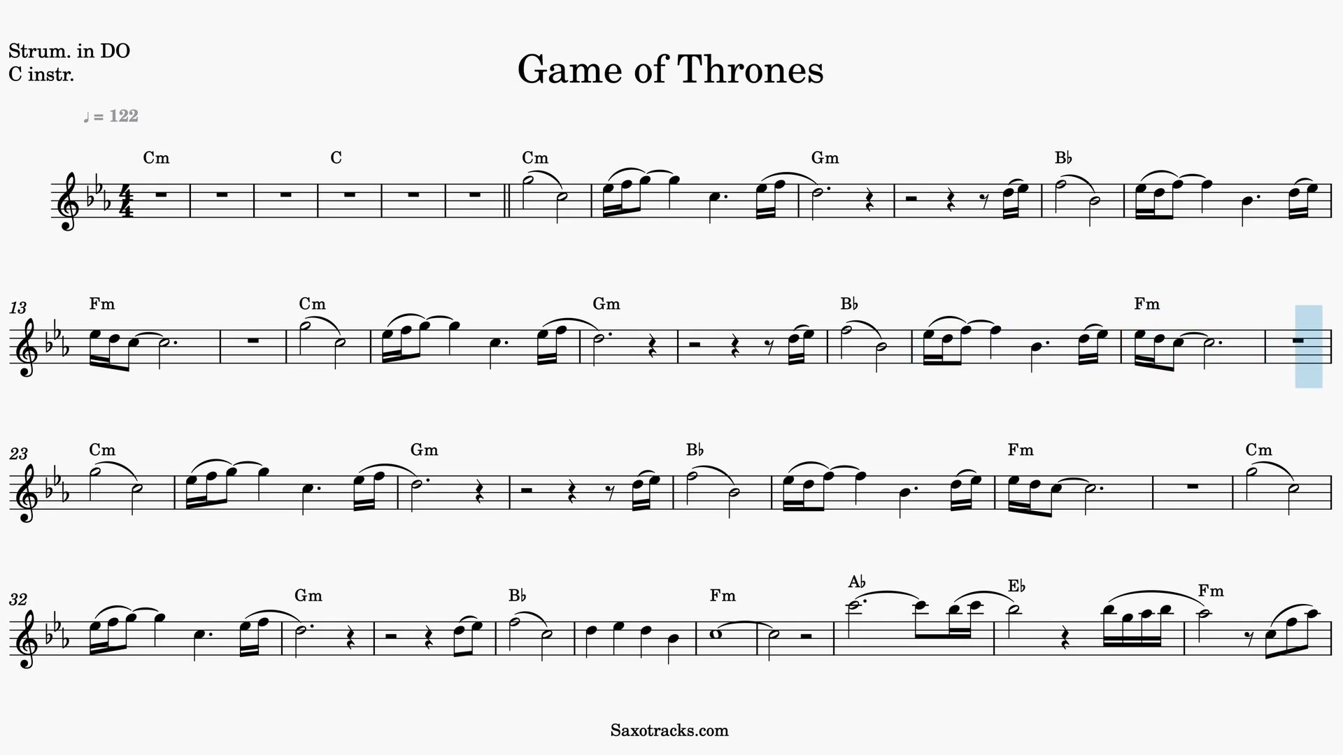 Game of Thrones — Anteprima video spartito in Do