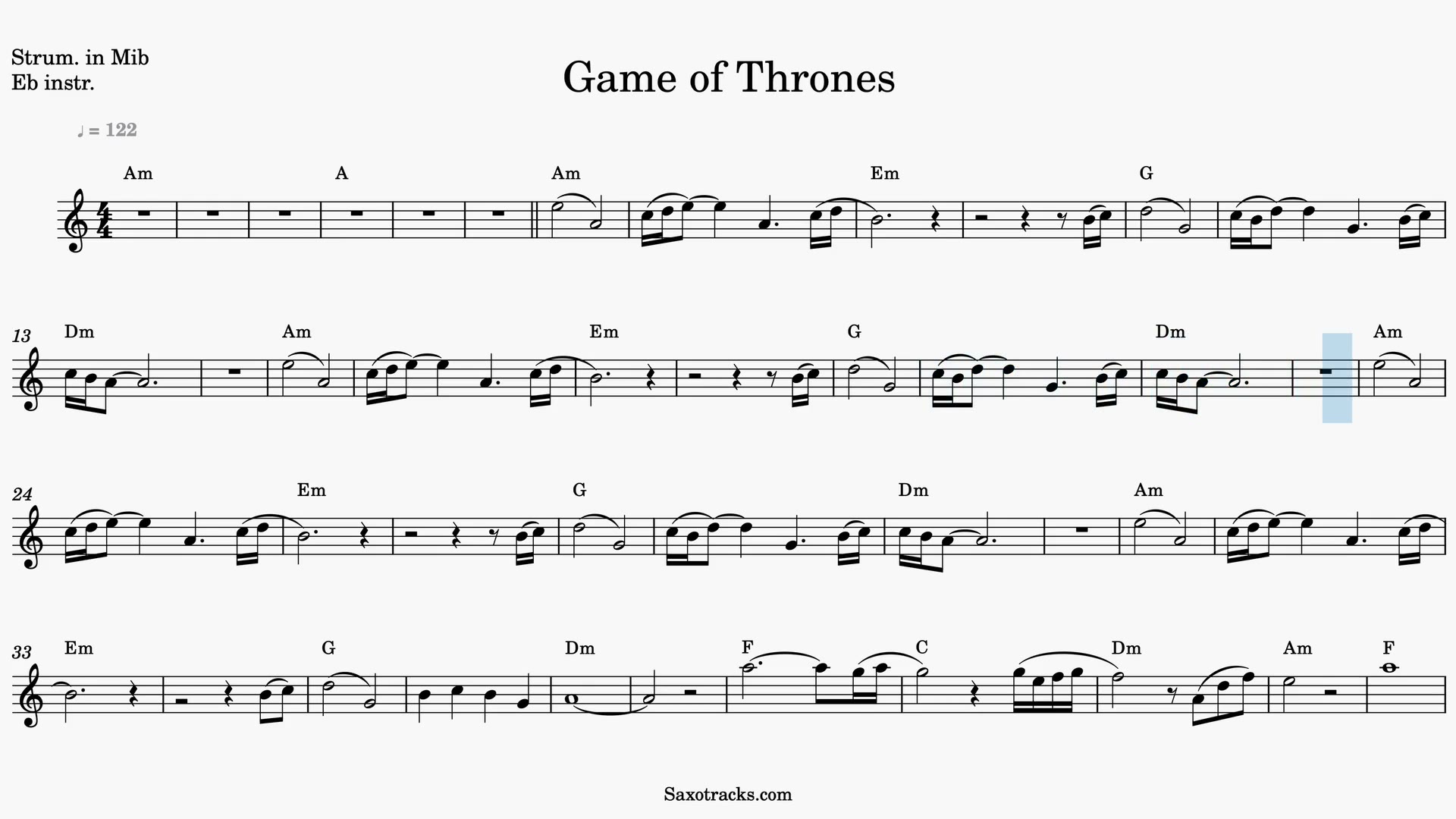 Game of Thrones — Anteprima video spartito in Mib