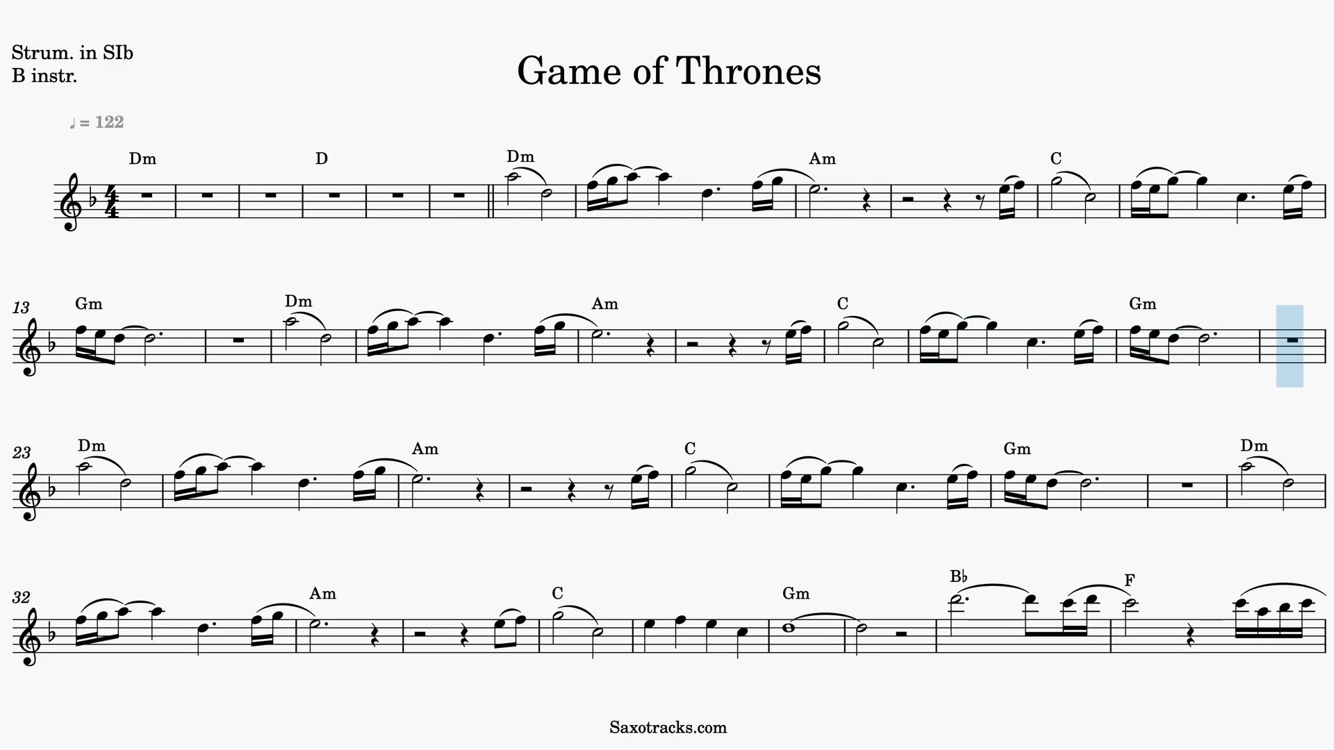 Game of Thrones — Anteprima video spartito in Sib