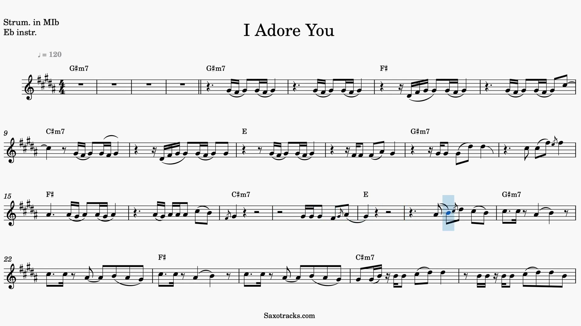 I Adore You — Prévia do vídeo de partitura em Mib