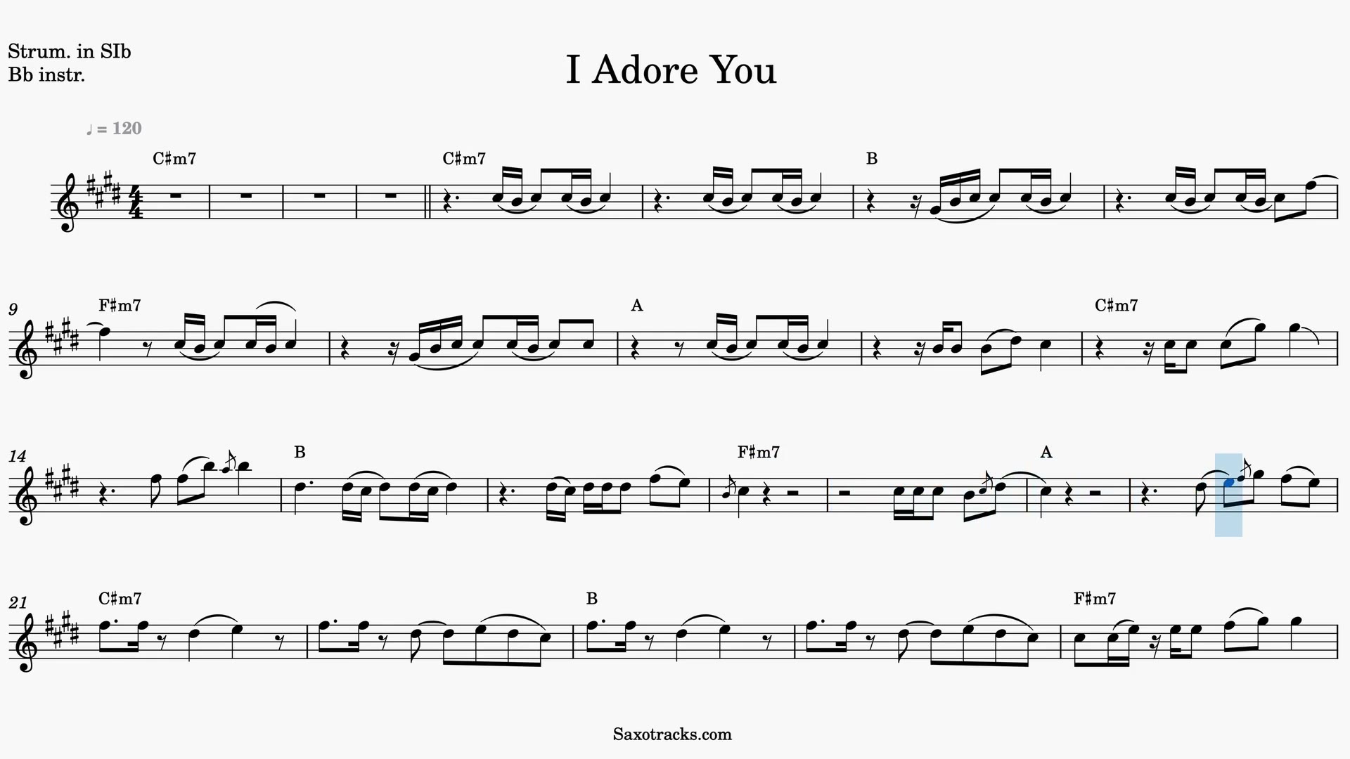 I Adore You — Prévia do vídeo de partitura em Sib