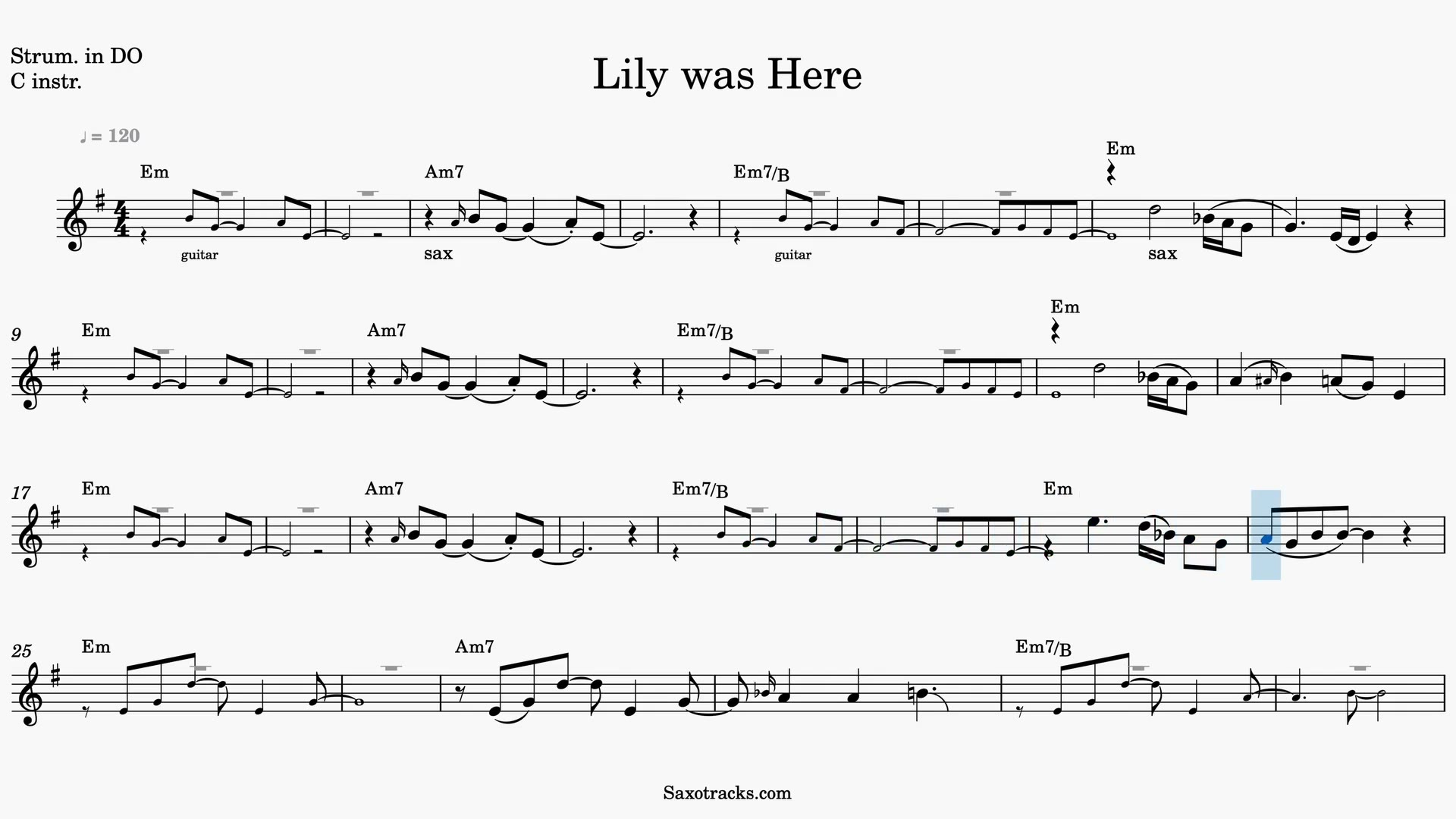 Lily Was Here — Prévia do vídeo de partitura em Dó