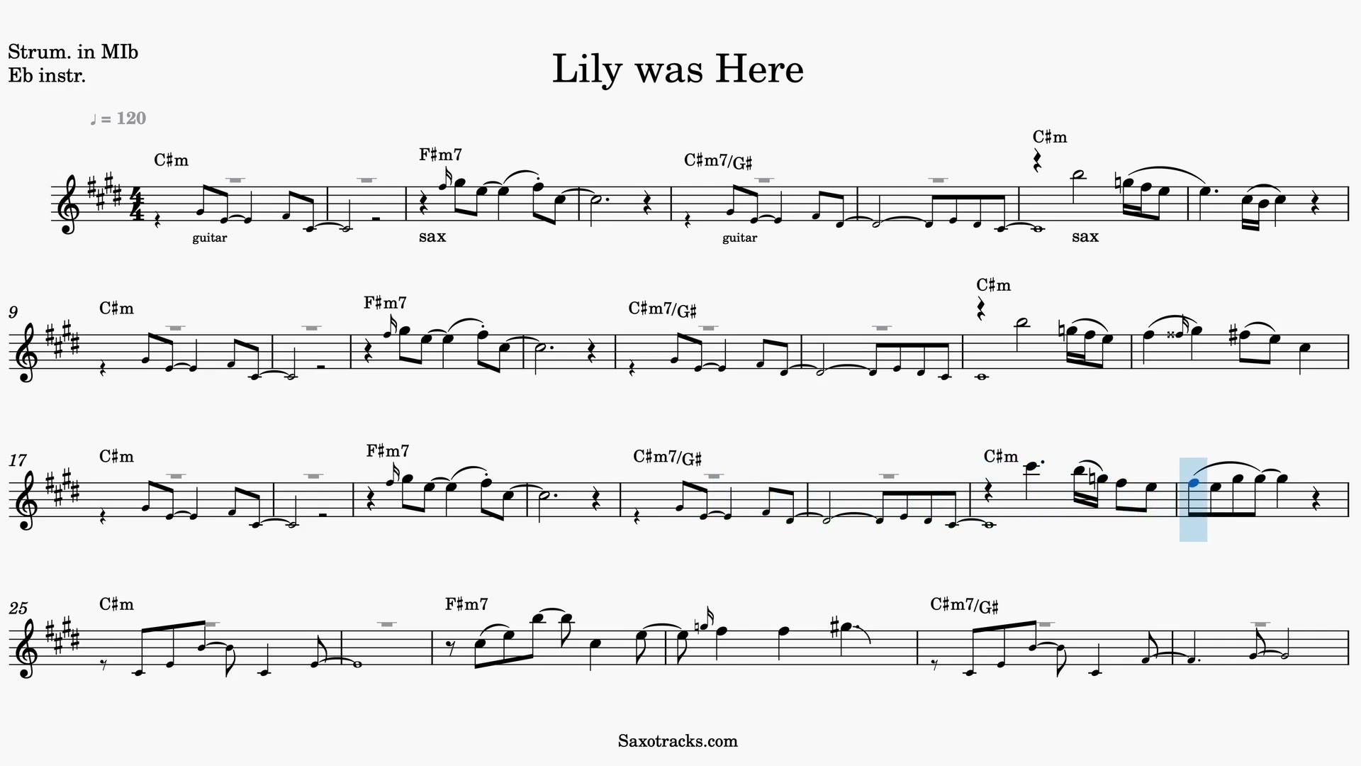Lily Was Here — Prévia do vídeo de partitura em Mib