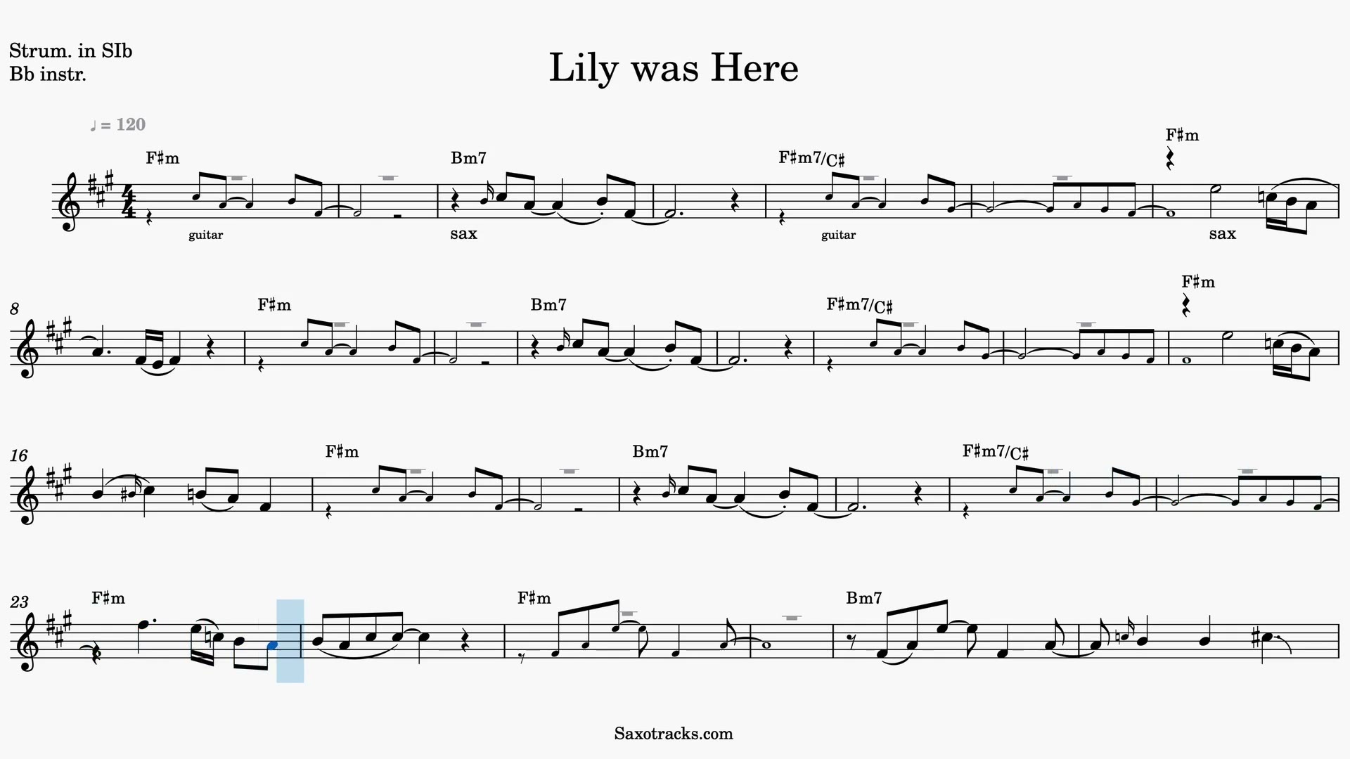 Lily Was Here — Prévia do vídeo de partitura em Sib