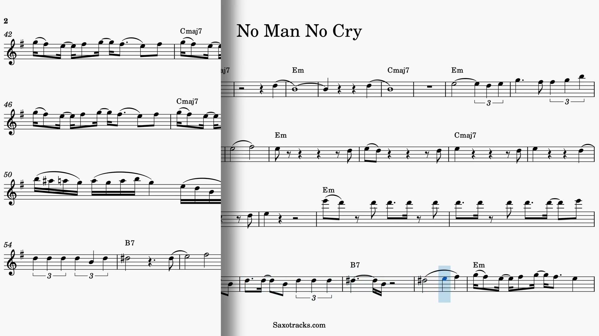 No Man No Cry — Prévia do vídeo de partitura em Sib