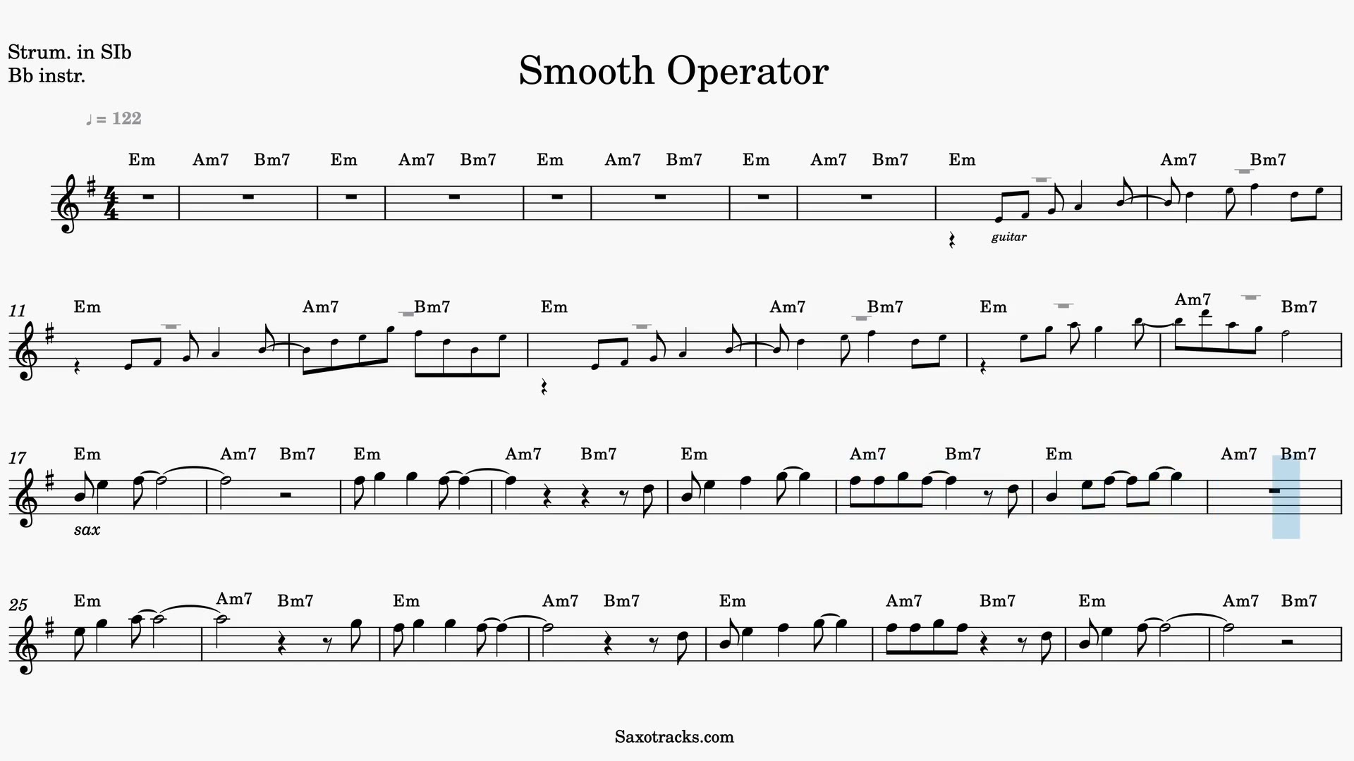 Smooth Operator — Anteprima video spartito in Sib