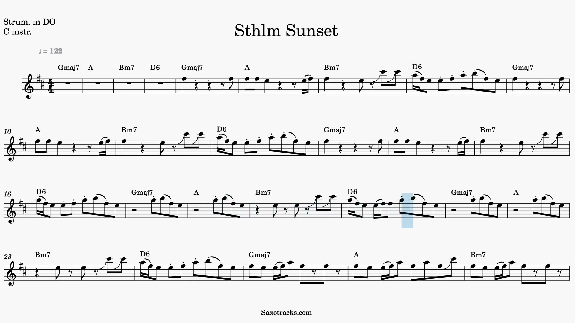Sthlm Sunset — Prévia do vídeo de partitura em Dó