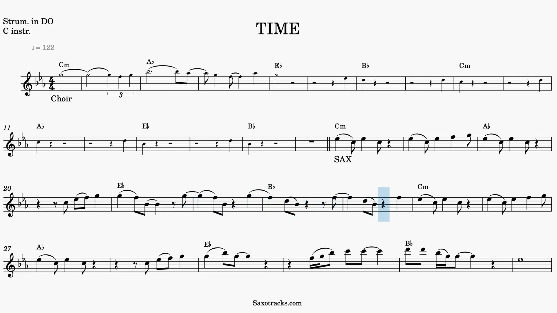 Time — Anteprima video spartito in Do