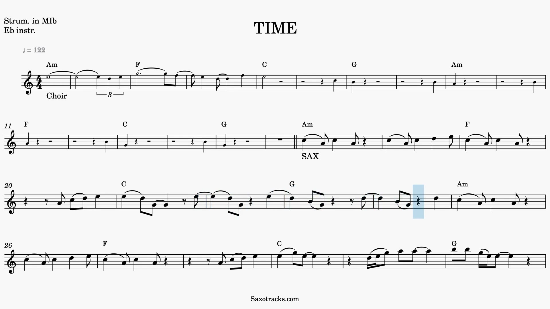 Time — Anteprima video spartito in Mib