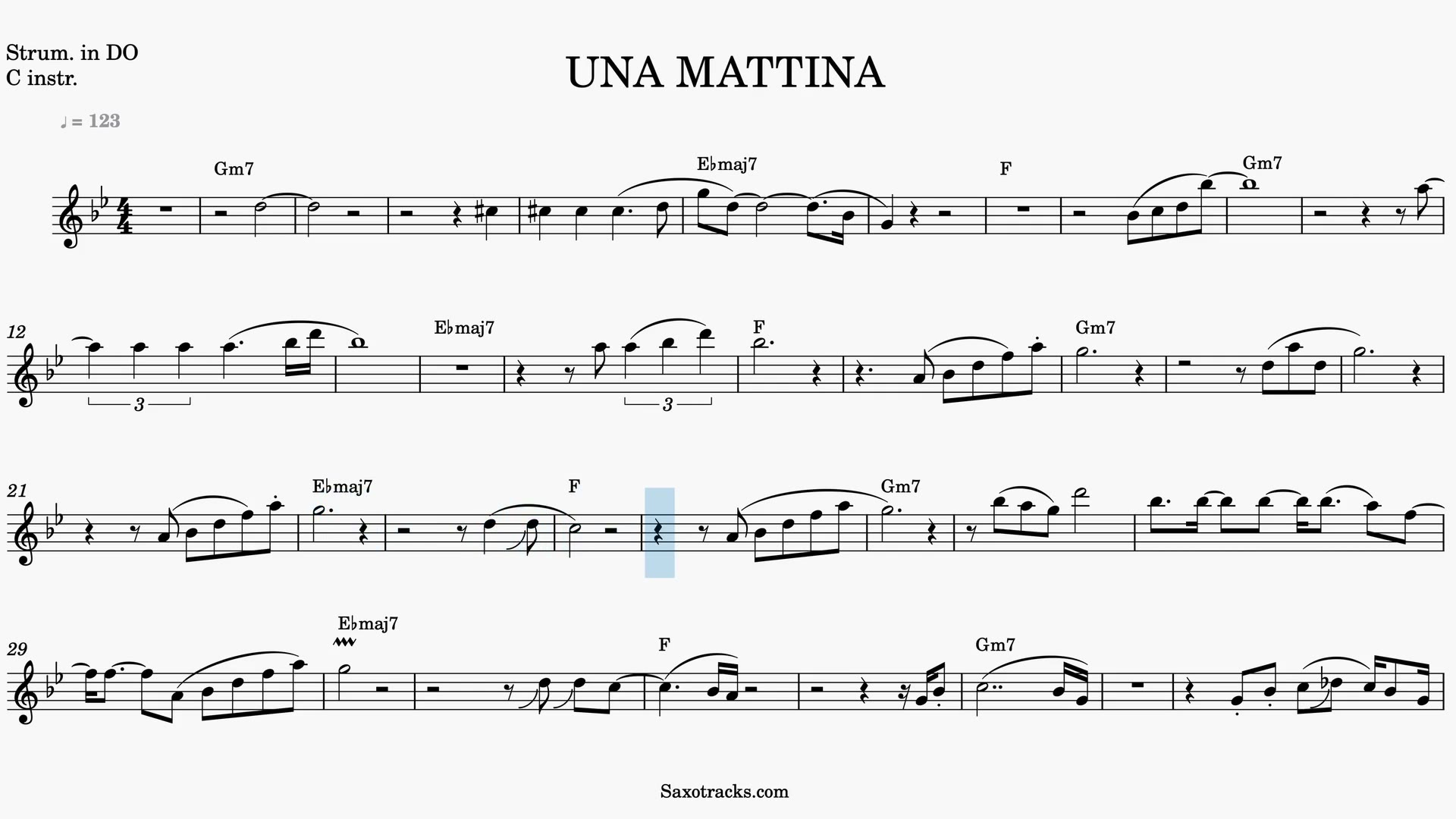 Una Mattina — Video score preview in C