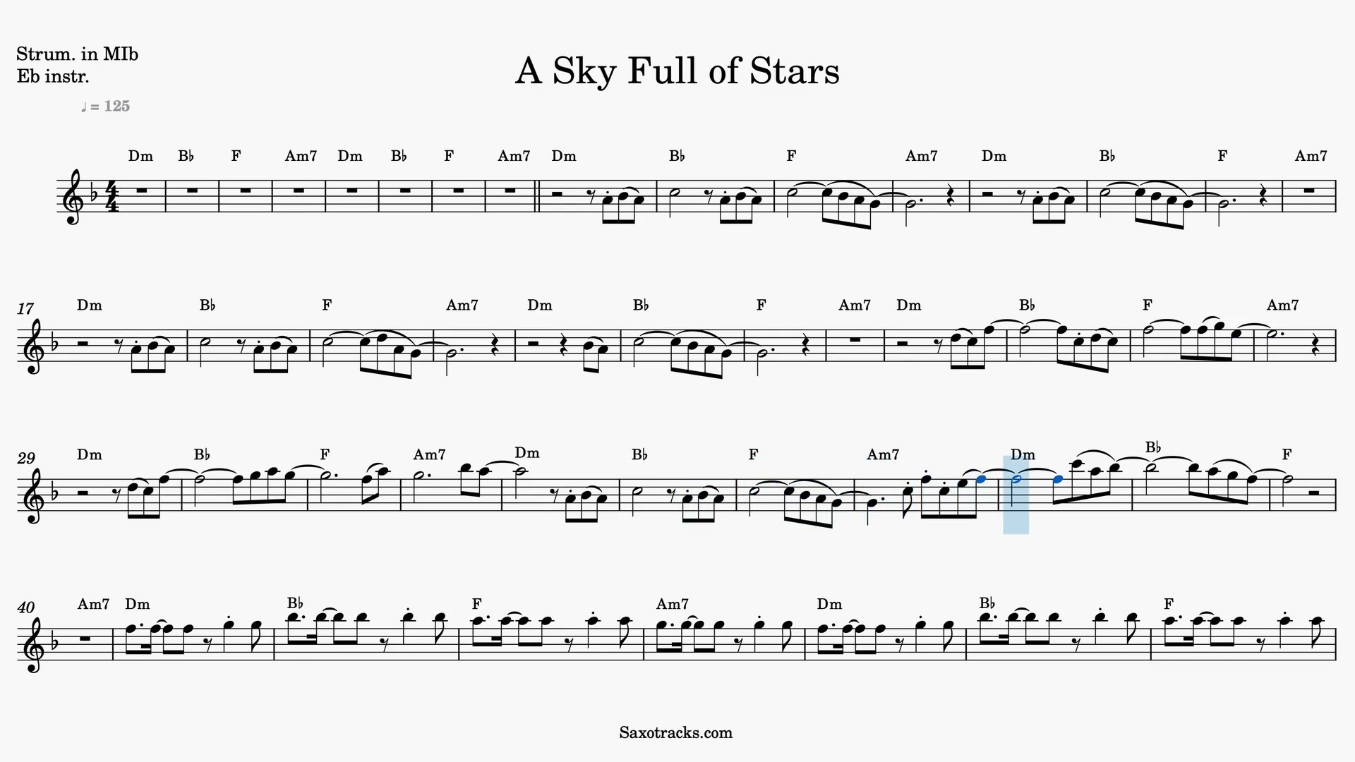 A Sky Full of Stars — Anteprima video spartito in Mib