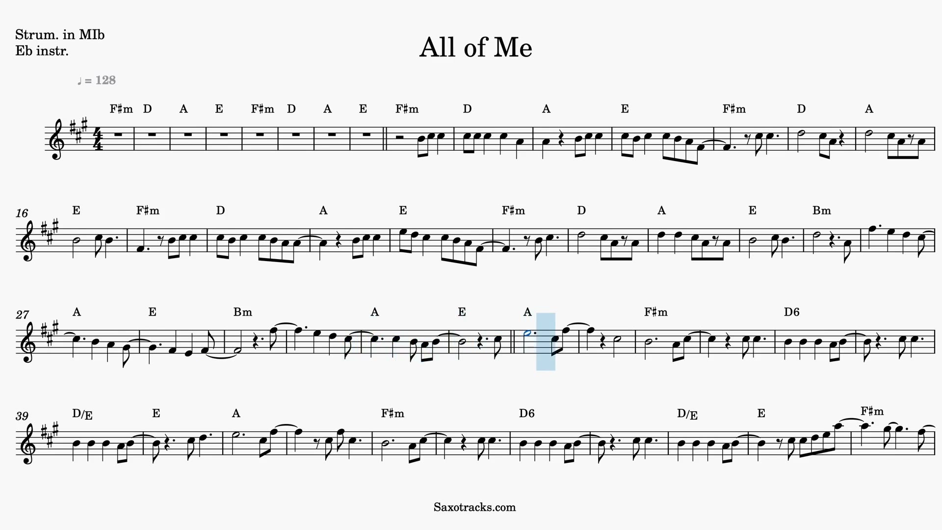 All of Me — Anteprima video spartito in Mib