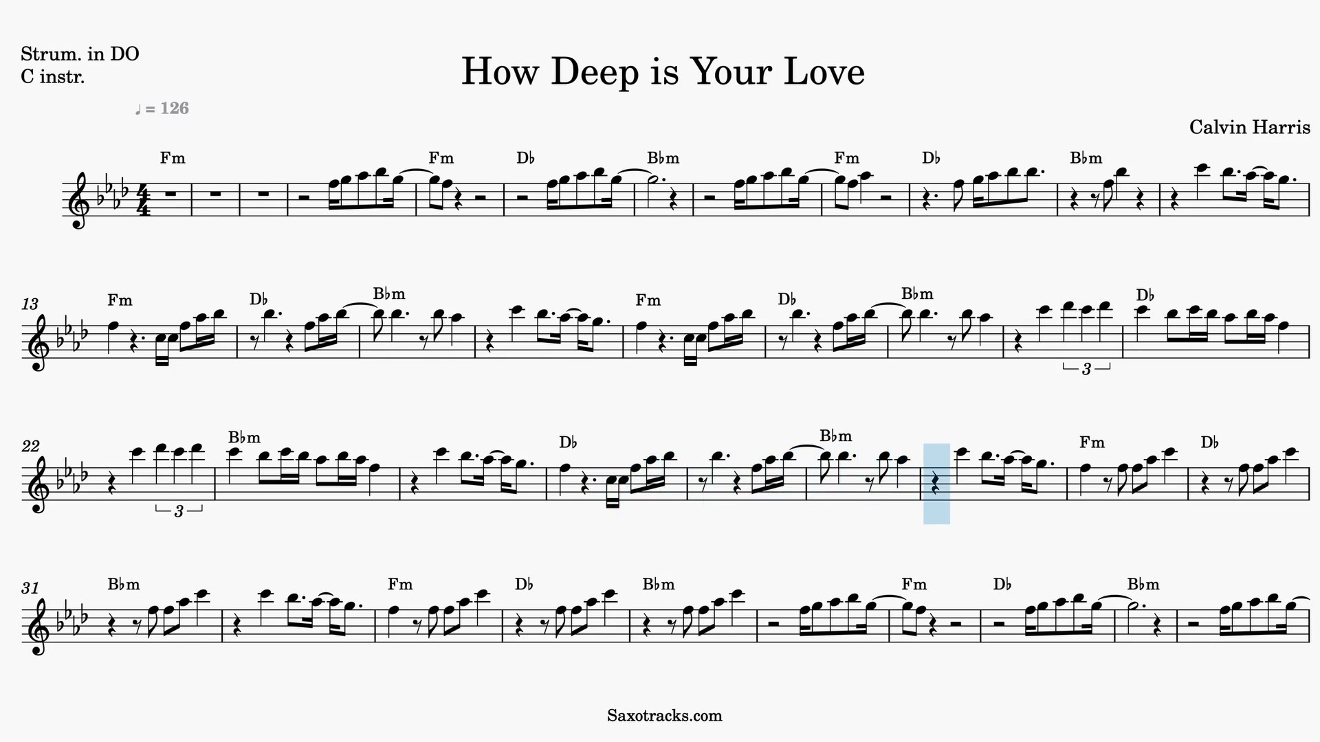 How Deep is Your Love — Vista previa del video de partitura en Do