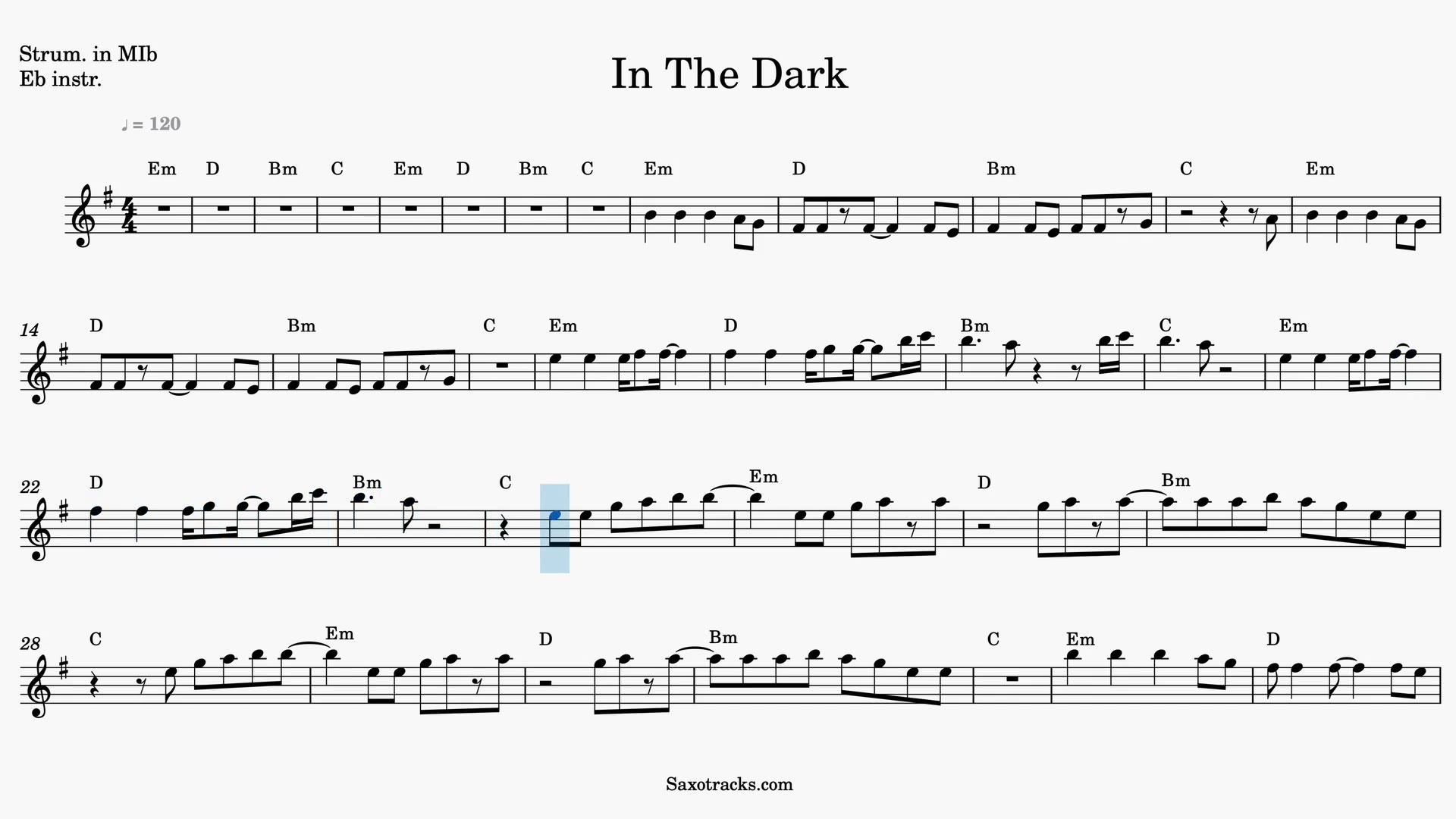 In the Dark — Anteprima video spartito in Mib