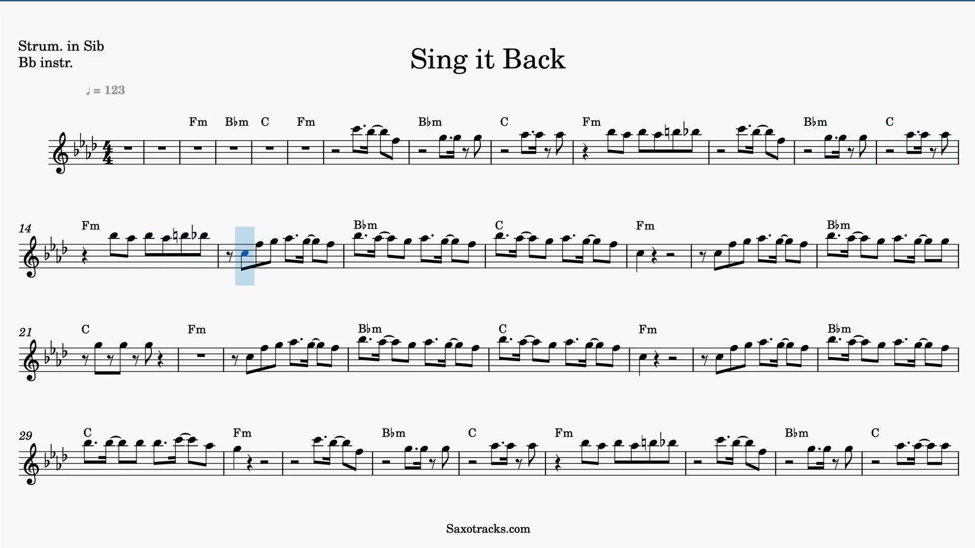 Sing it Back — Anteprima video spartito in Sib