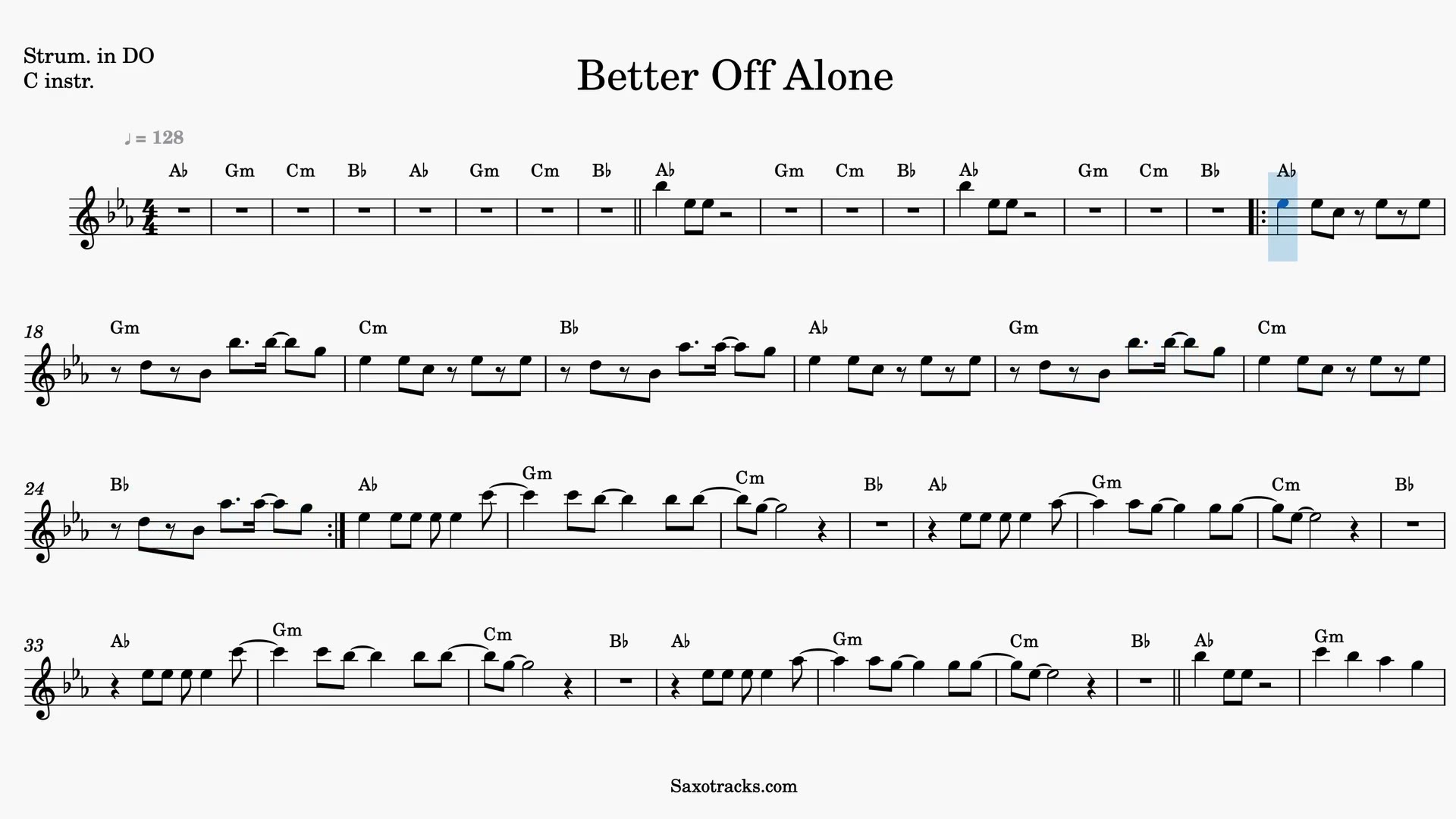 Better Off Alone — Aperçu vidéo de la partition en Ut