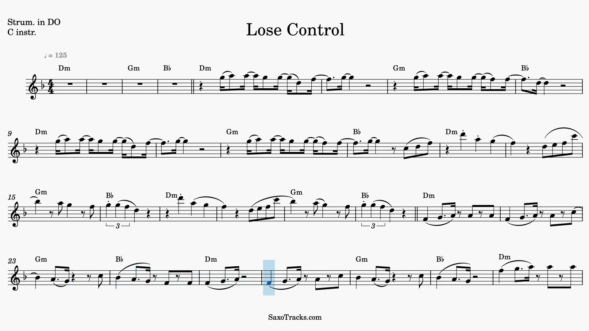 Lose Control — Video score preview in C