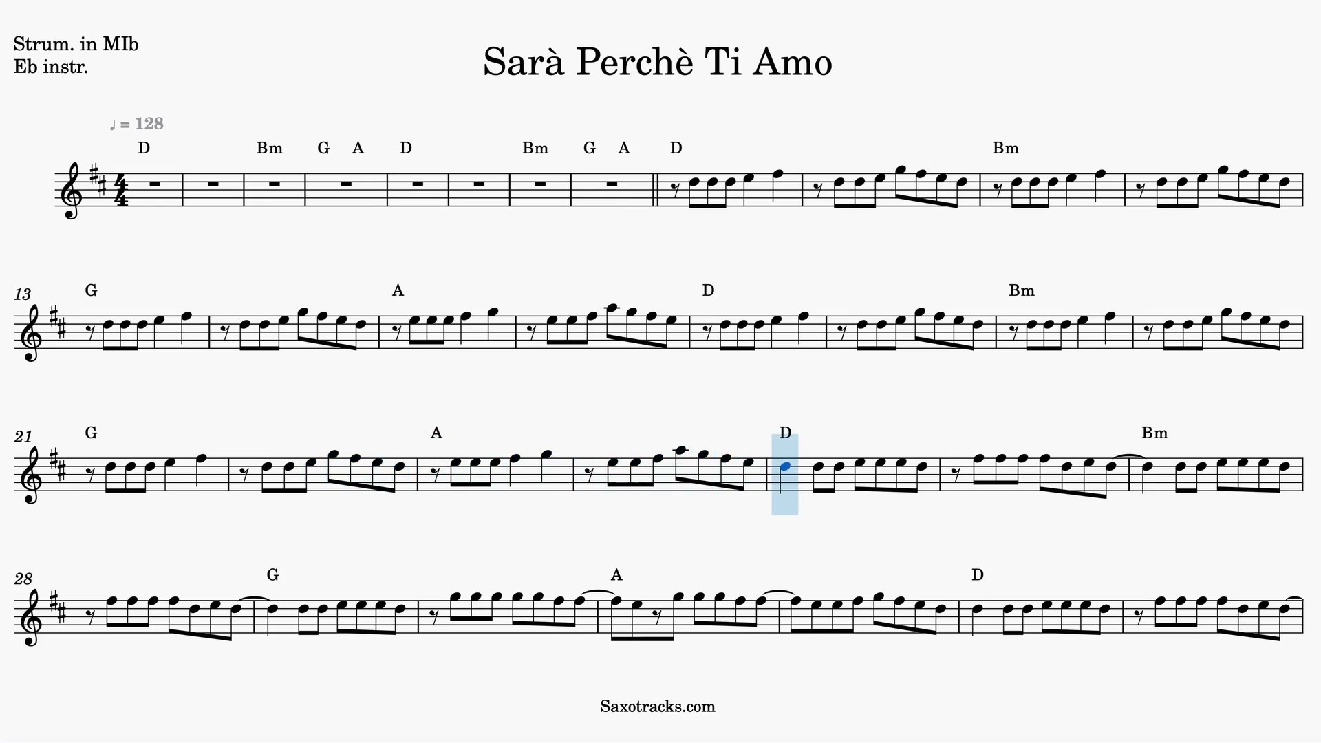 Sarà Perchè Ti Amo — Anteprima video spartito in Mib