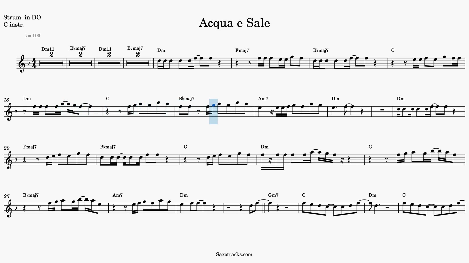 Acqua e Sale — Anteprima video spartito in Do