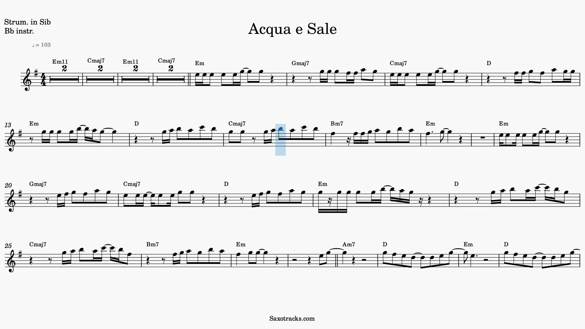 Acqua e Sale — Anteprima video spartito in Sib