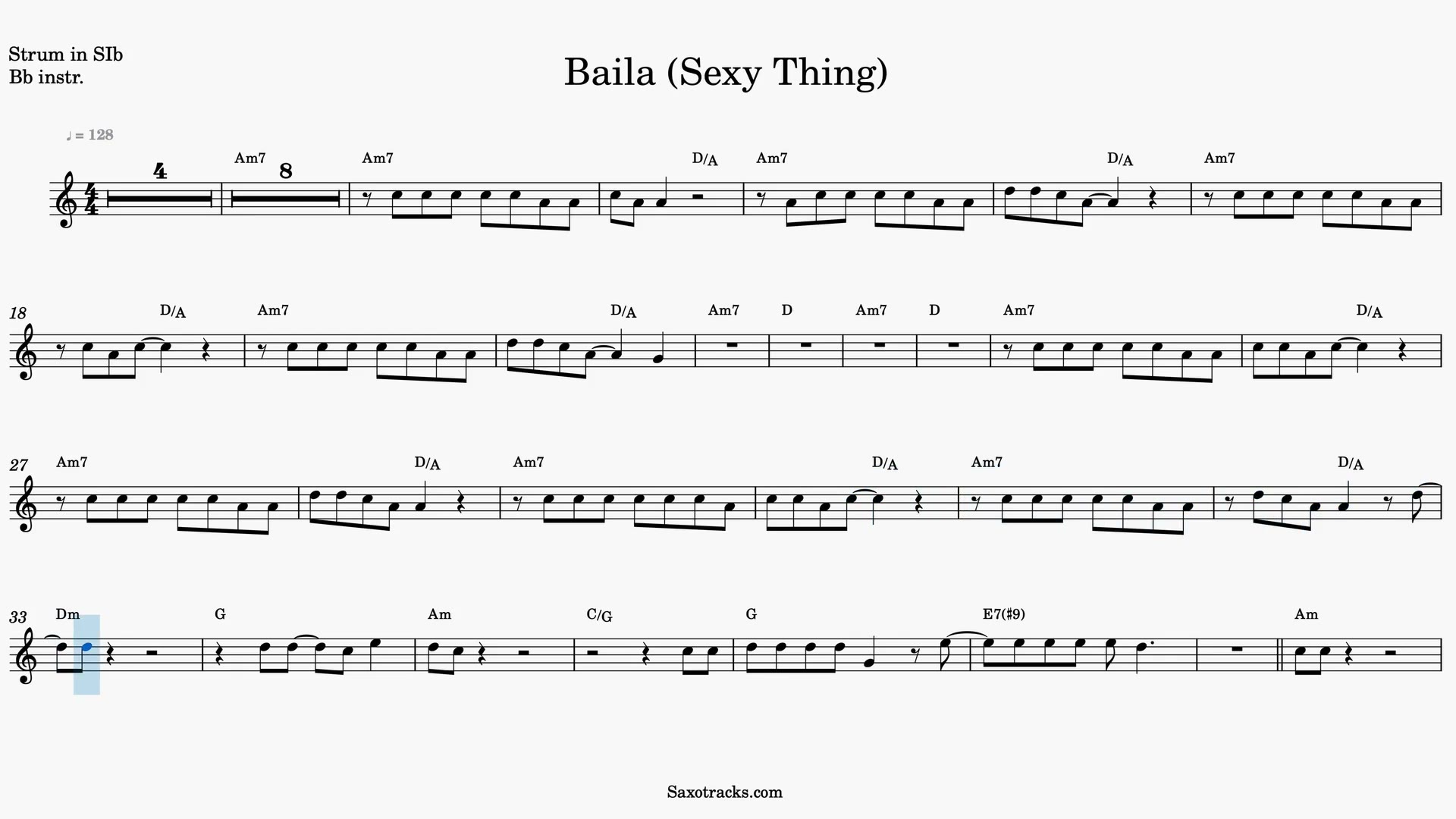 Baila (Sexy Thing) — Prévia do vídeo de partitura em Sib