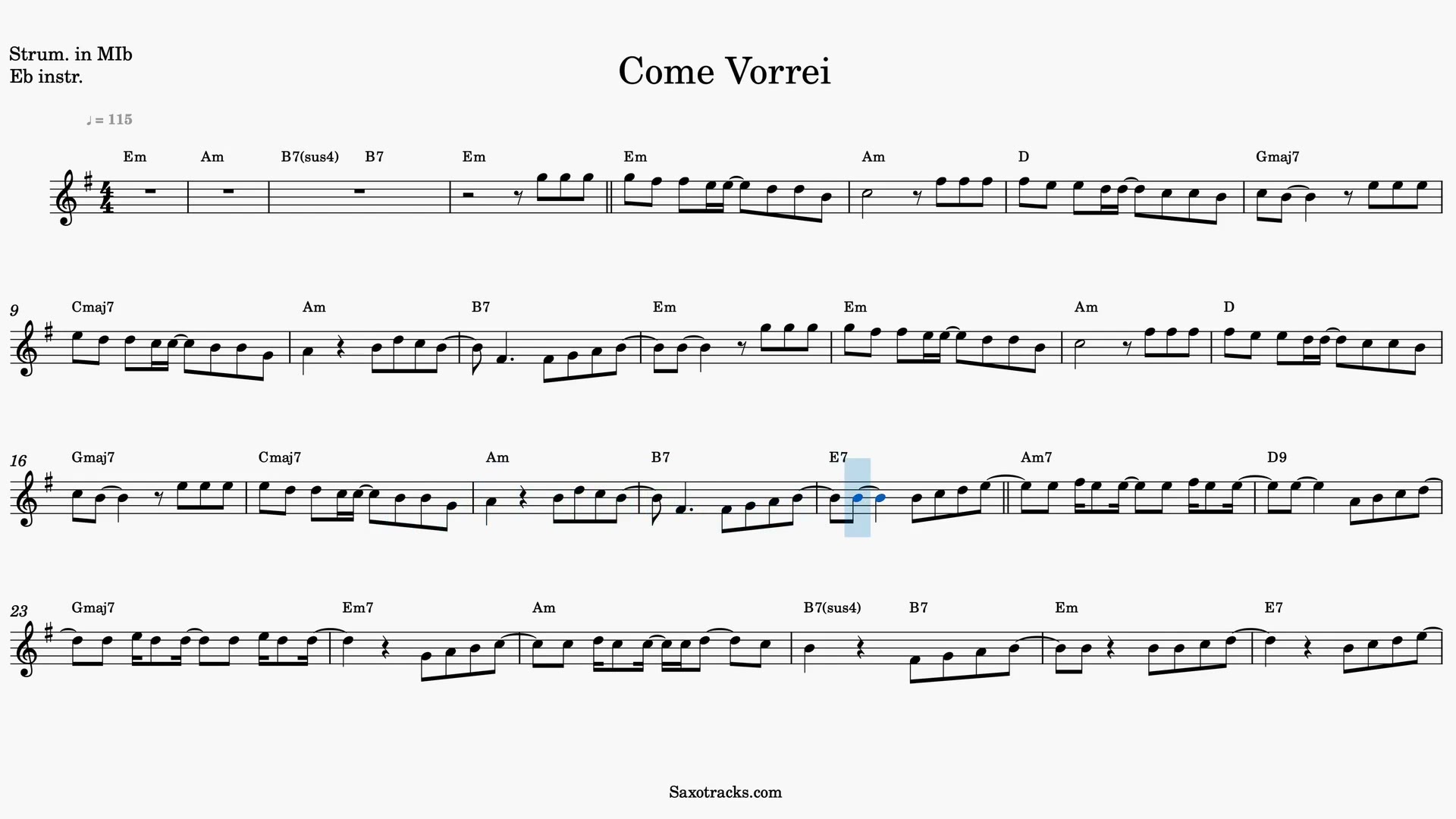 Come Vorrei — Anteprima video spartito in Mib