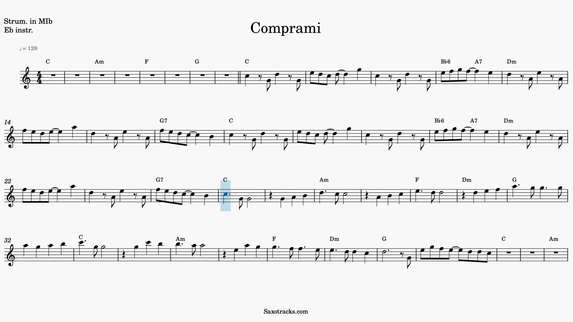 Comprami — Anteprima video spartito in Mib