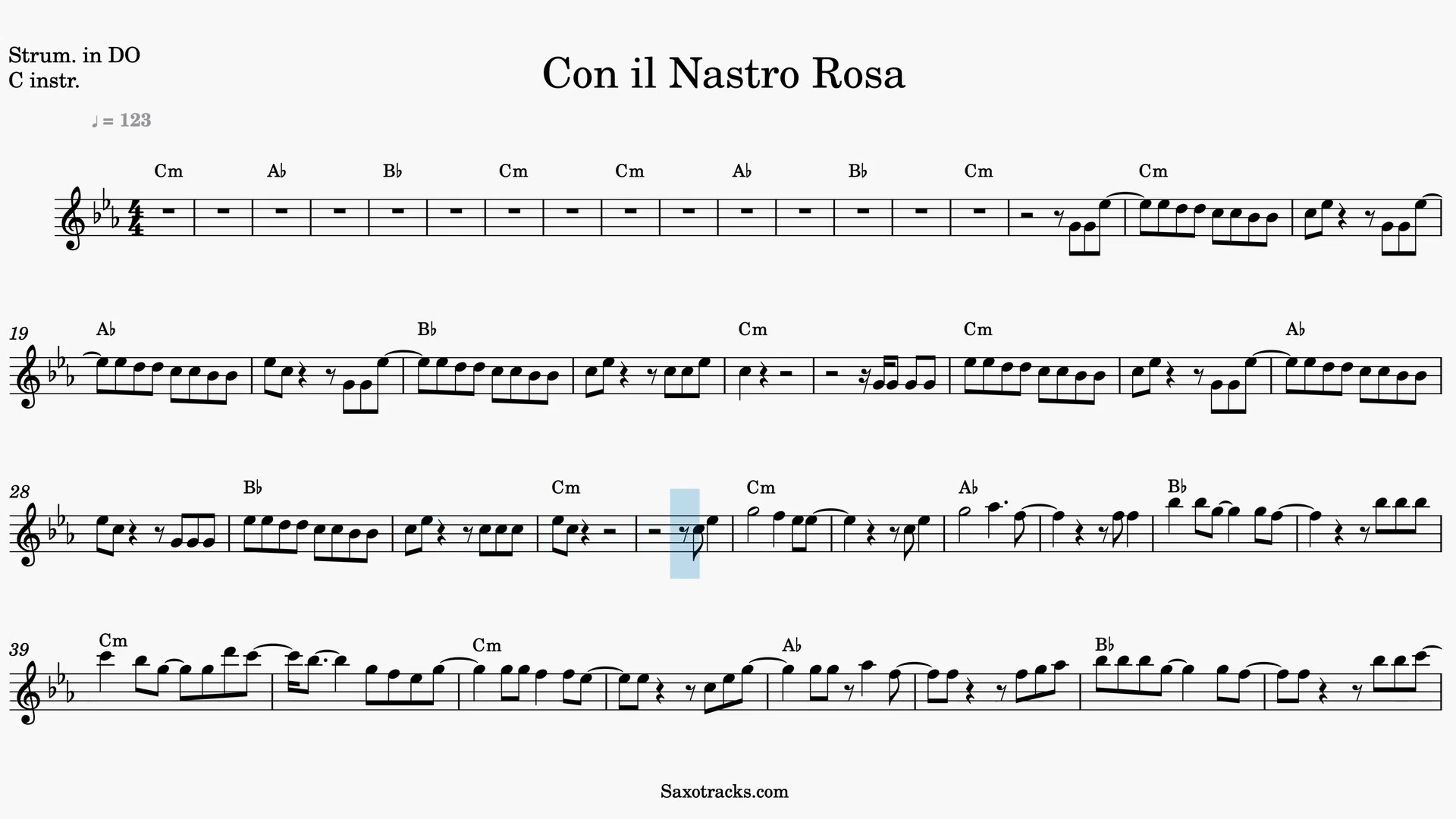 Con il Nastro Rosa — Anteprima video spartito in Do