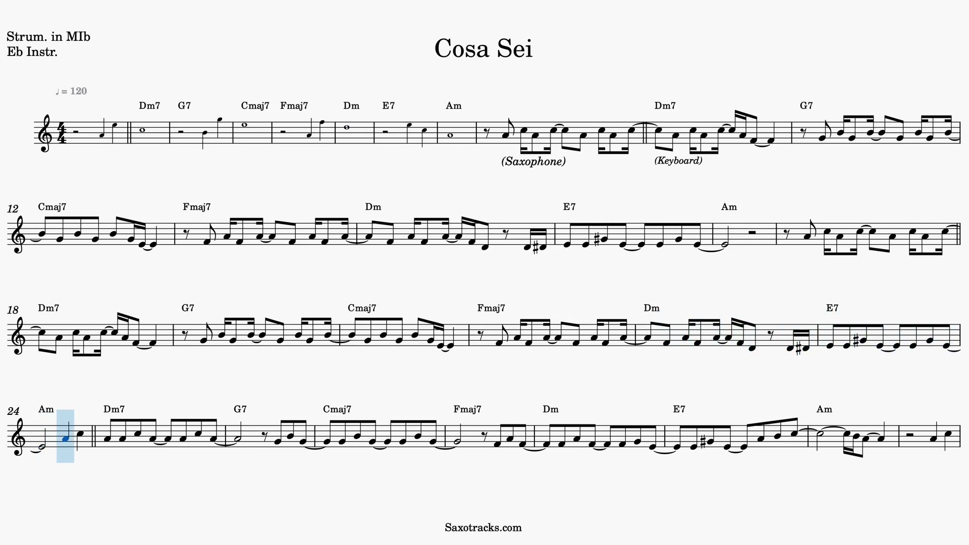 Cosa Sei — Anteprima video spartito in Mib