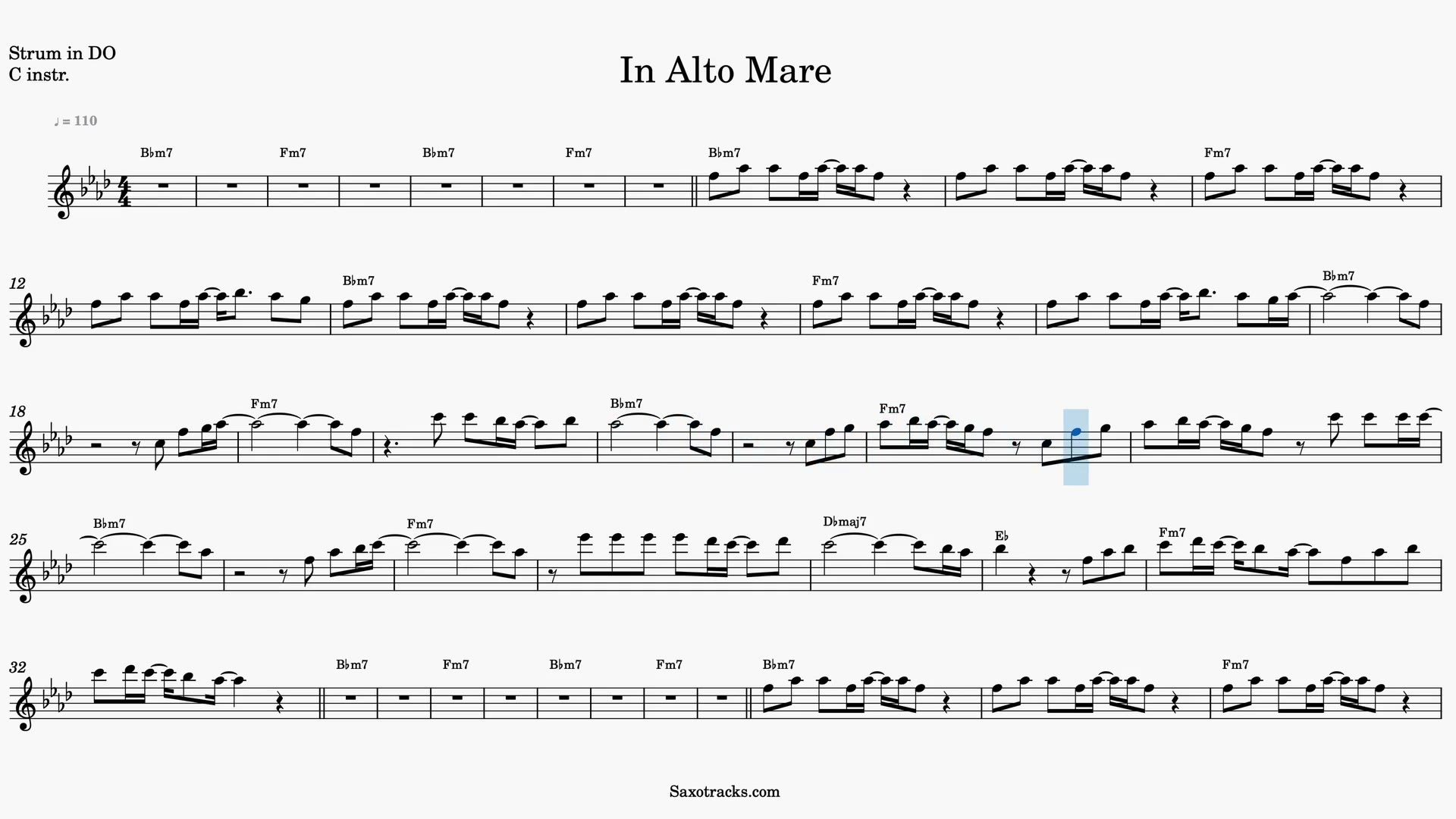 In Alto Mare — Vista previa del video de partitura en Do