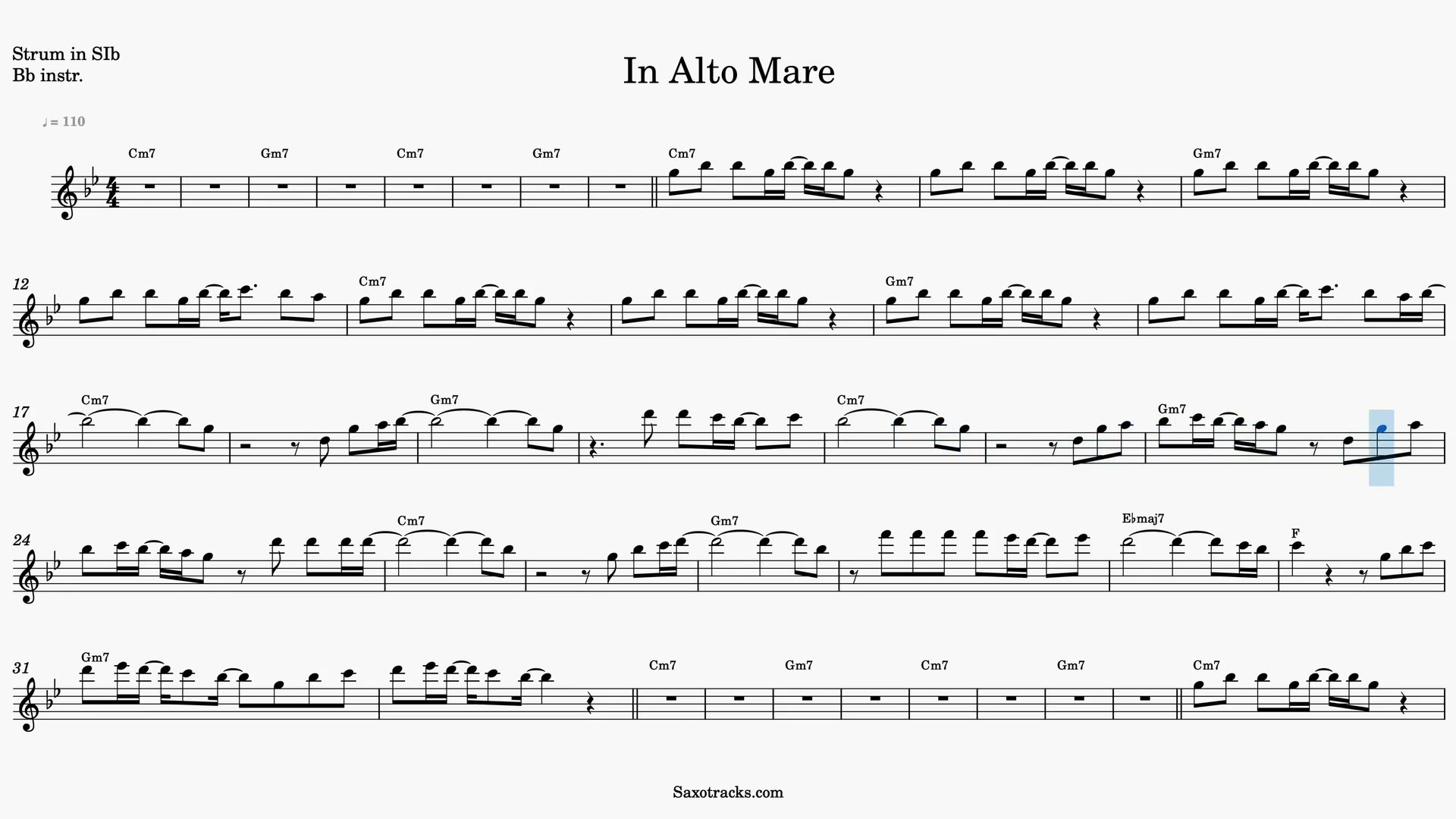 In Alto Mare — Vista previa del video de partitura en Sib