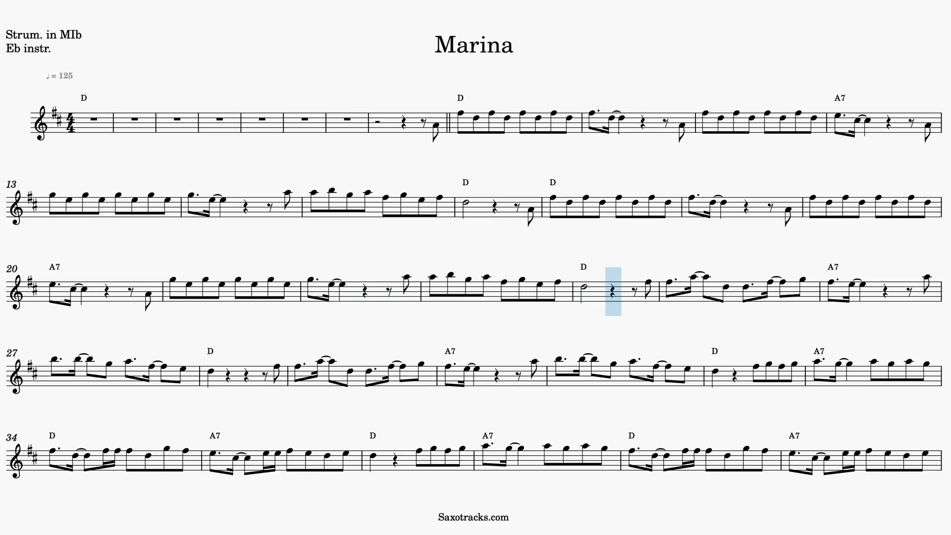 Marina — Video-Notenvorschau in Es
