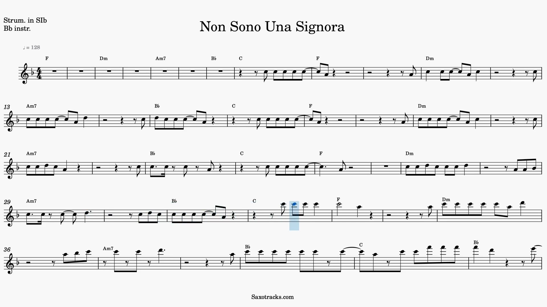 Non Sono Una Signora — Anteprima video spartito in Sib